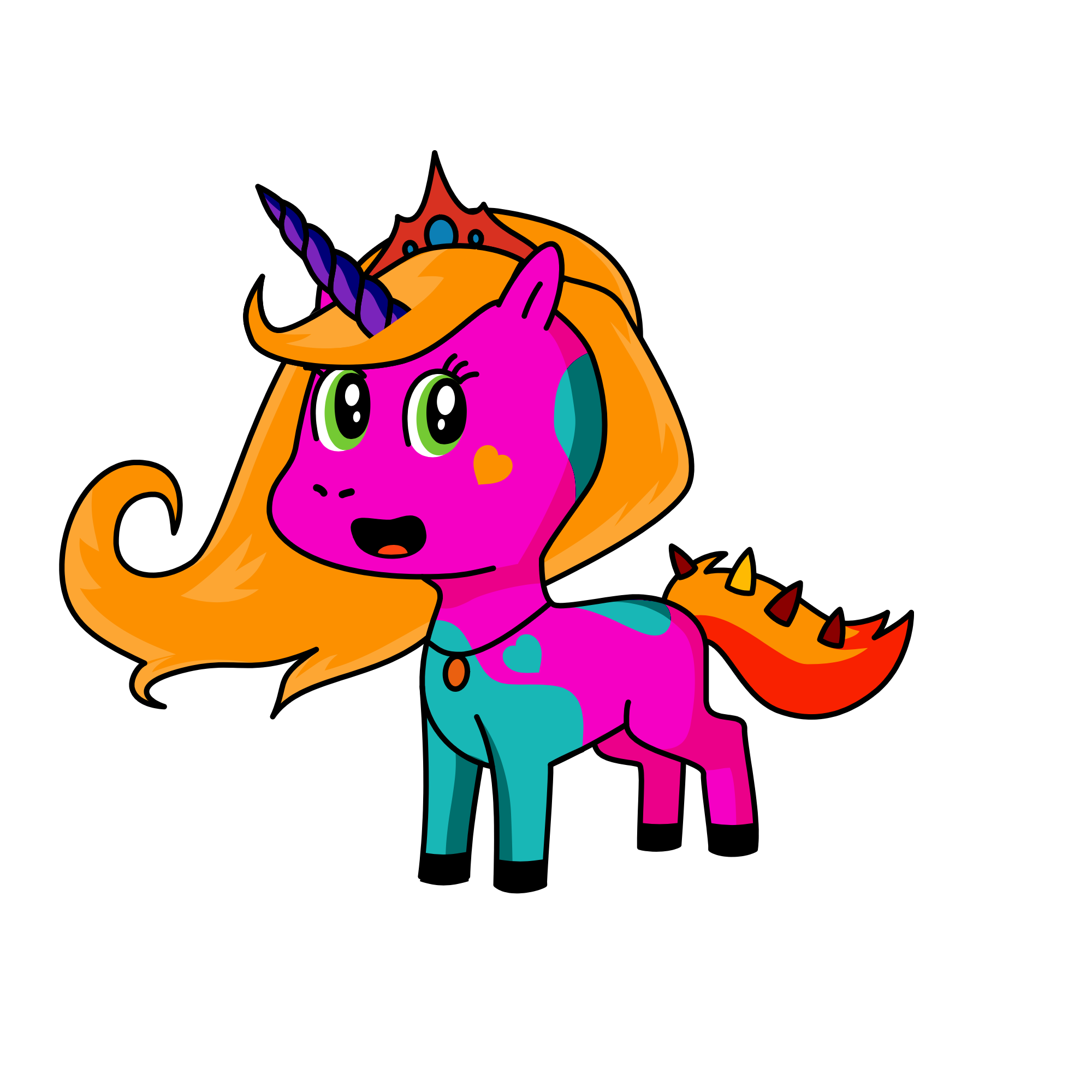 Fire princess, the unicorn