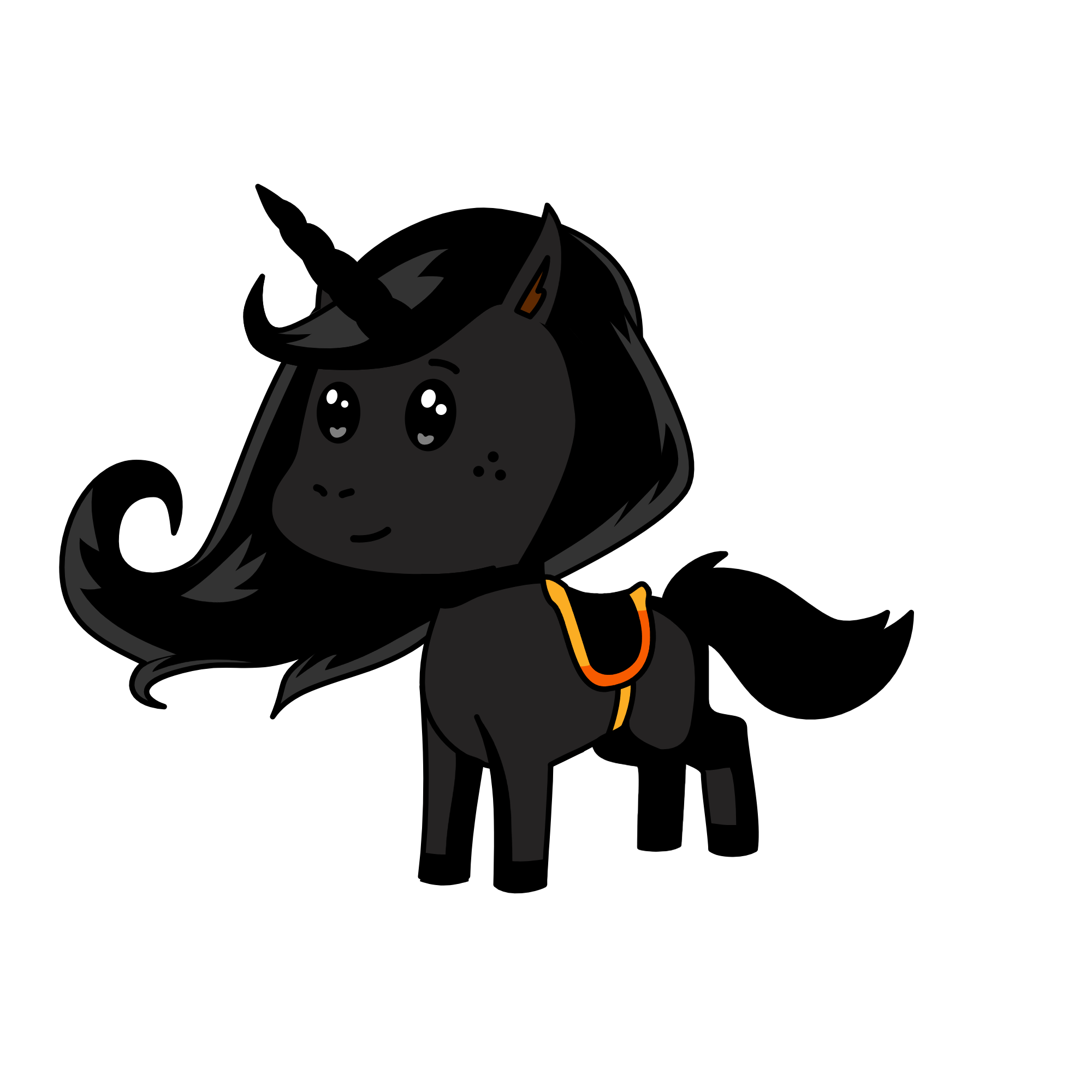 Blacky, the unicorn