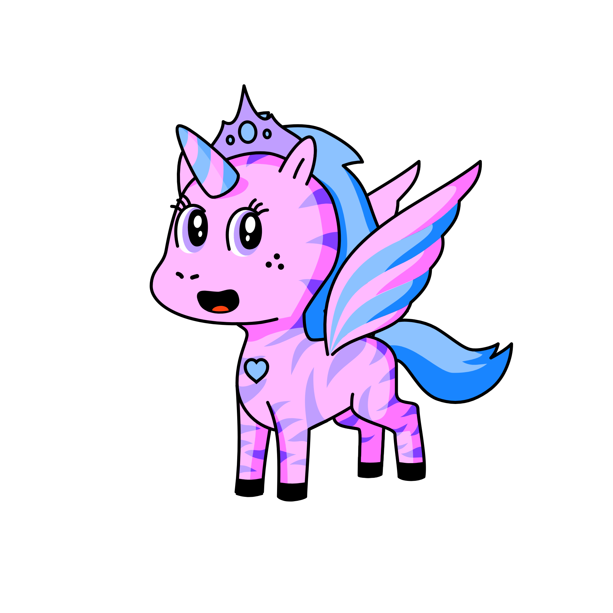 Pinky Blue, the unicorn