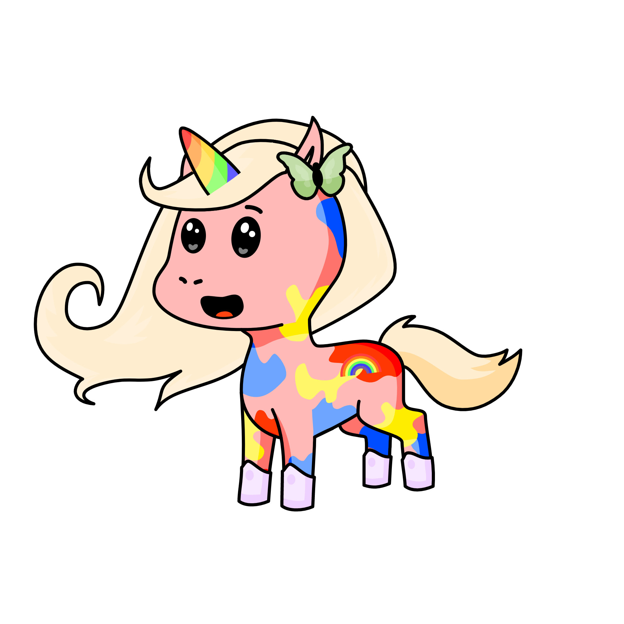 Rainbow Girl, the unicorn