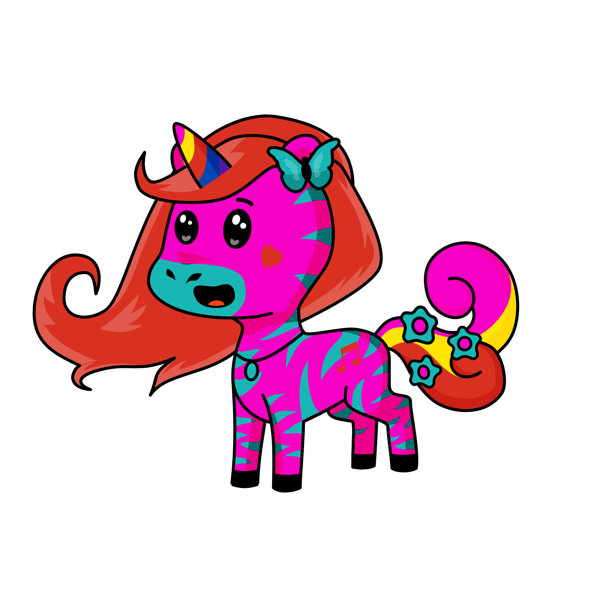 Cyan Zebra, the unicorn