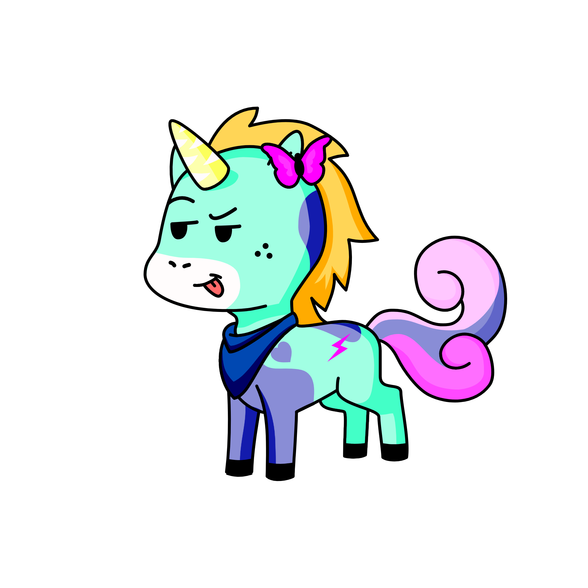 Blueberry, the unicorn