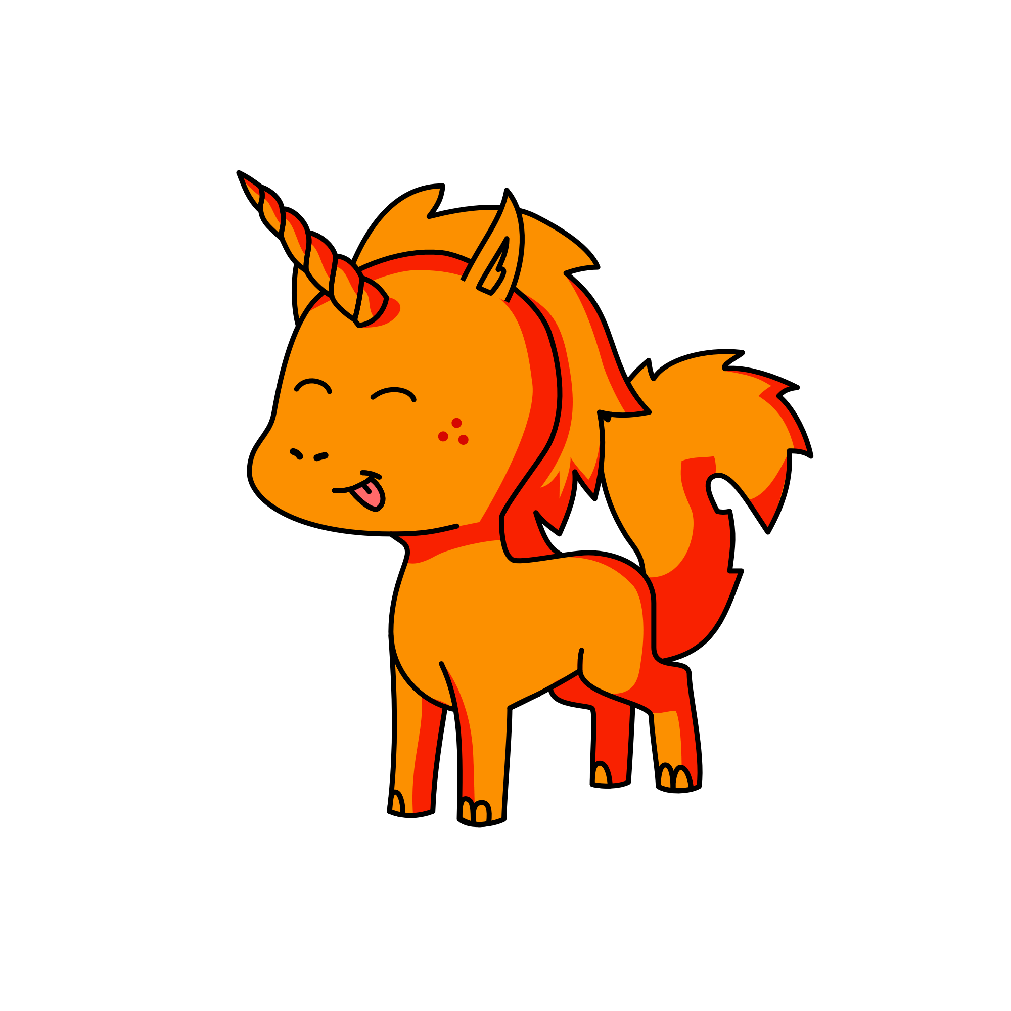 orange, the unicorn
