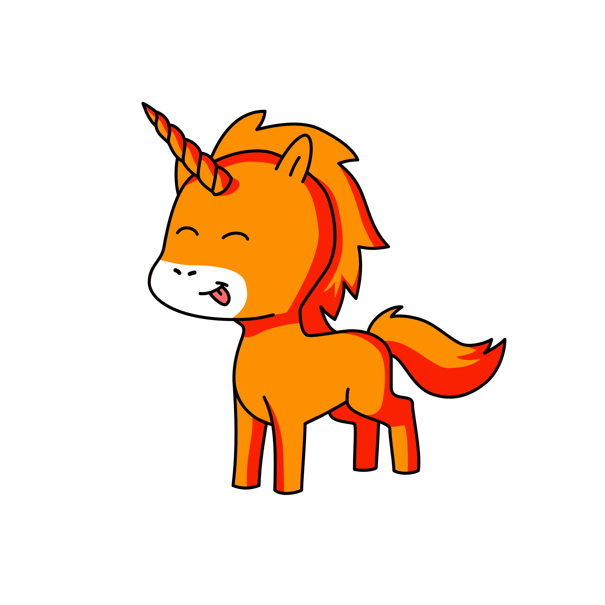 orange, the unicorn