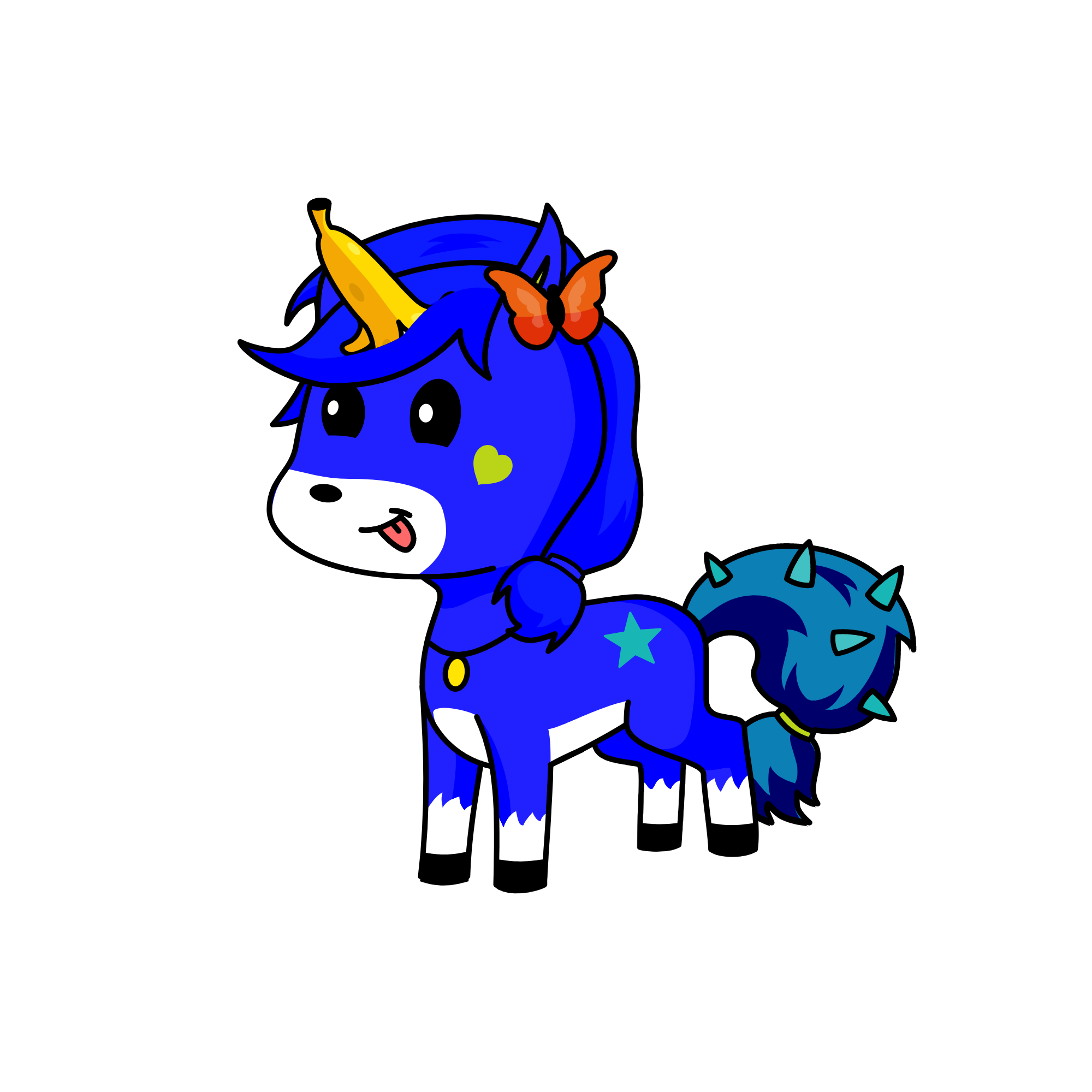 Blue Blue, the unicorn