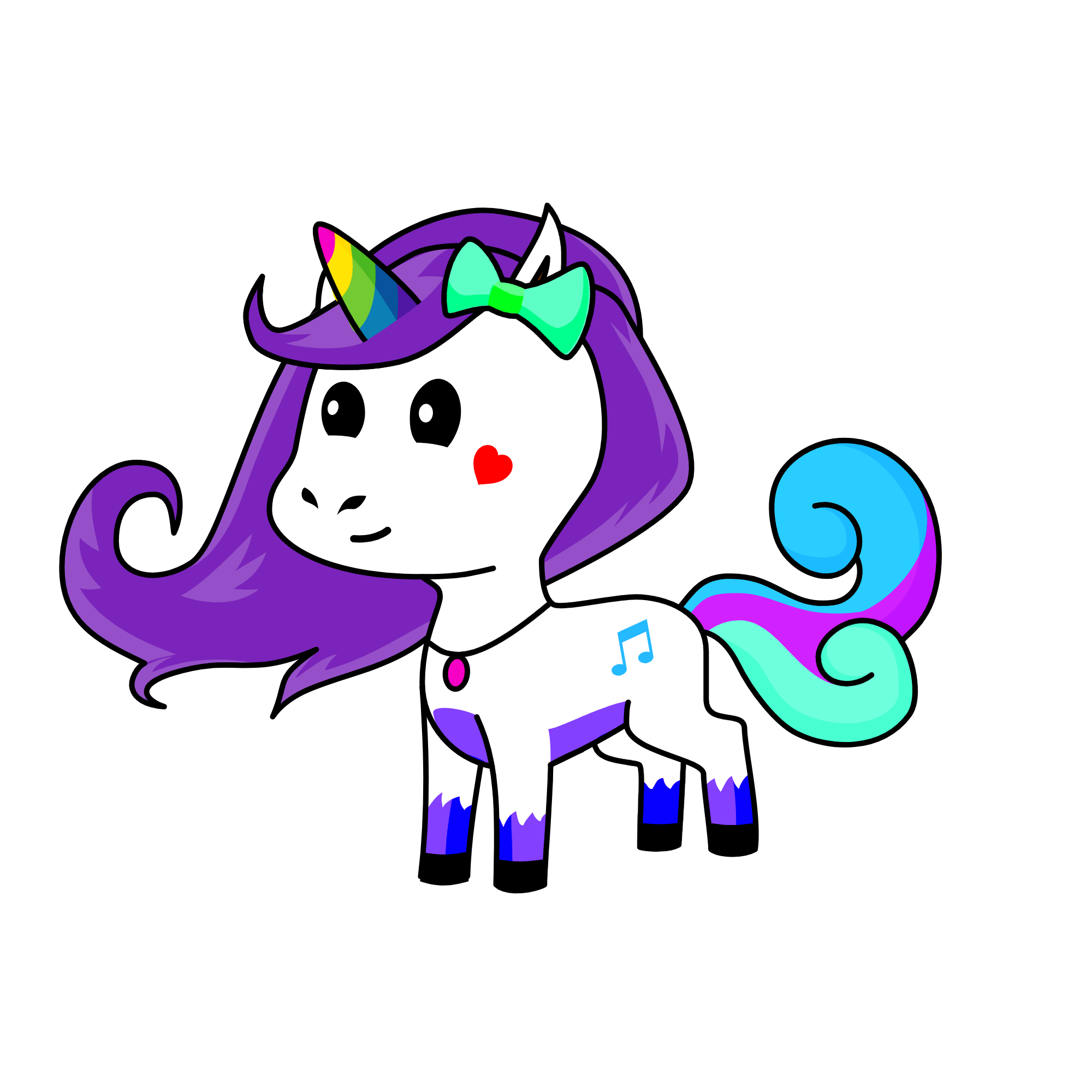 Rainbow, the unicorn
