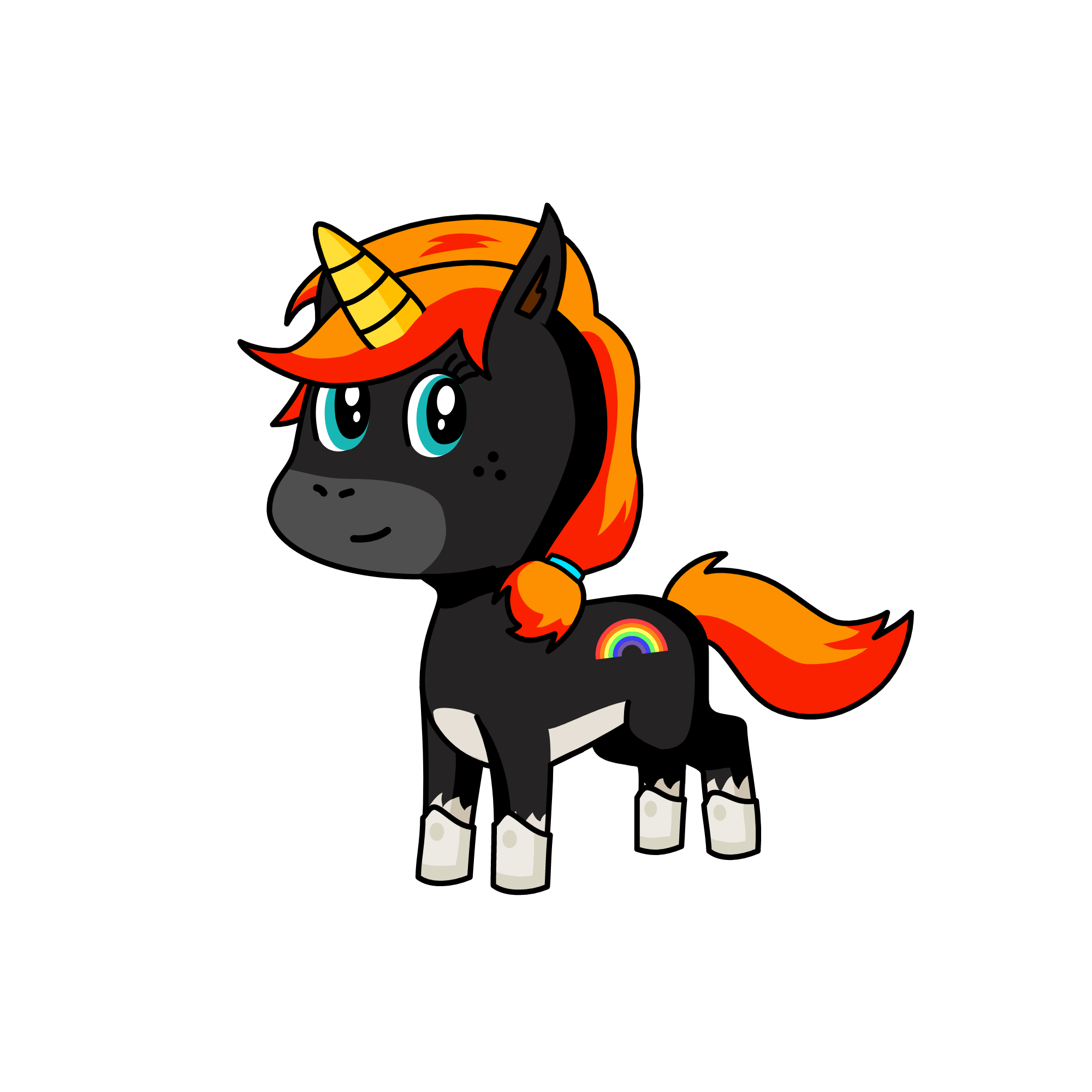 Blacky, the unicorn