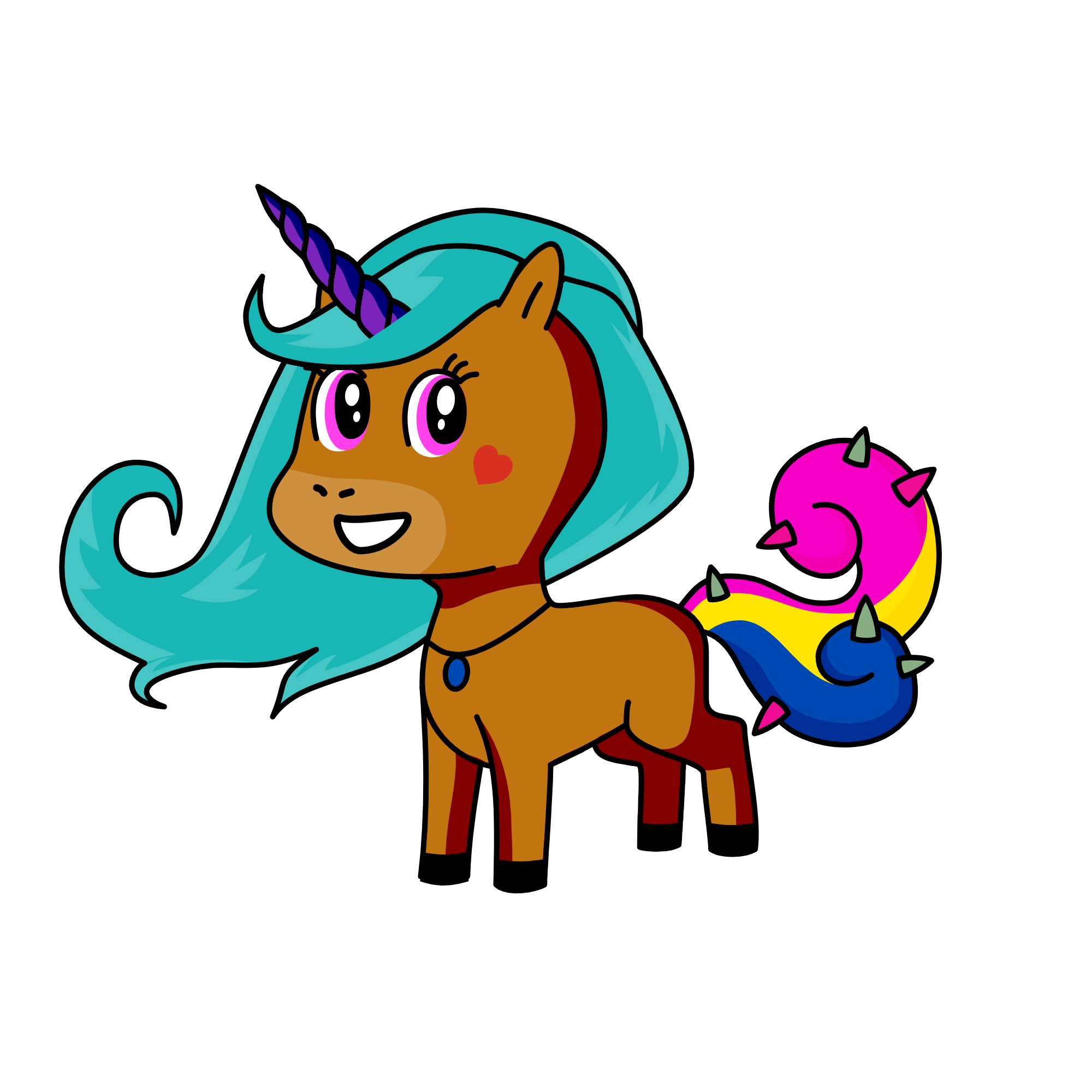 Rainbow, the unicorn