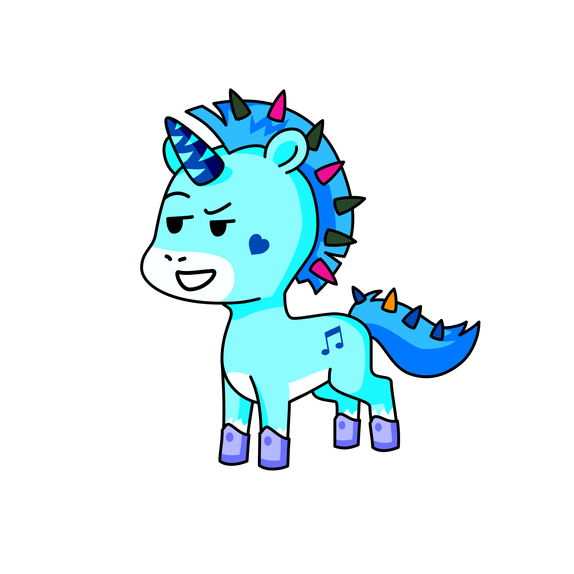 Blue bear, the unicorn