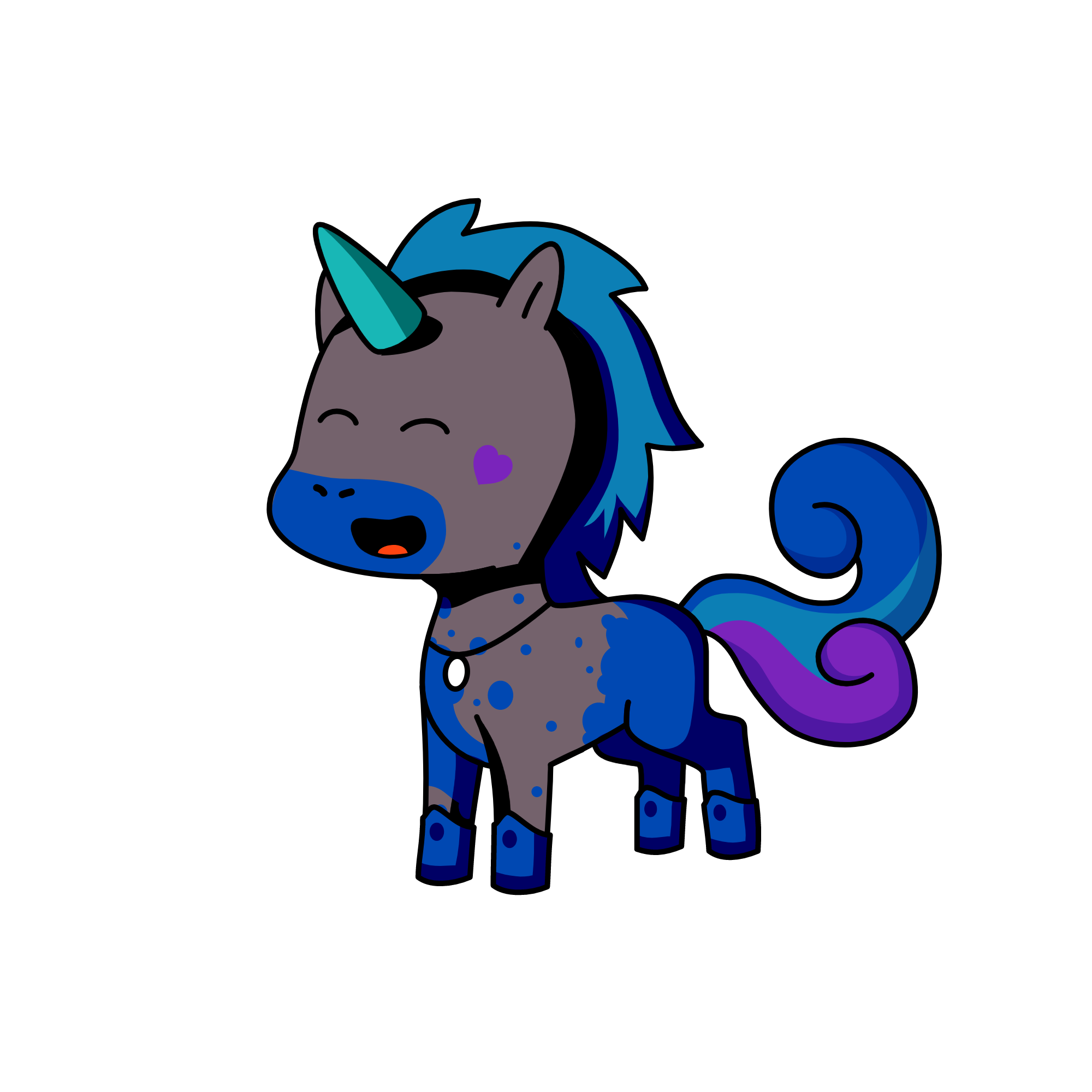 Black, the unicorn