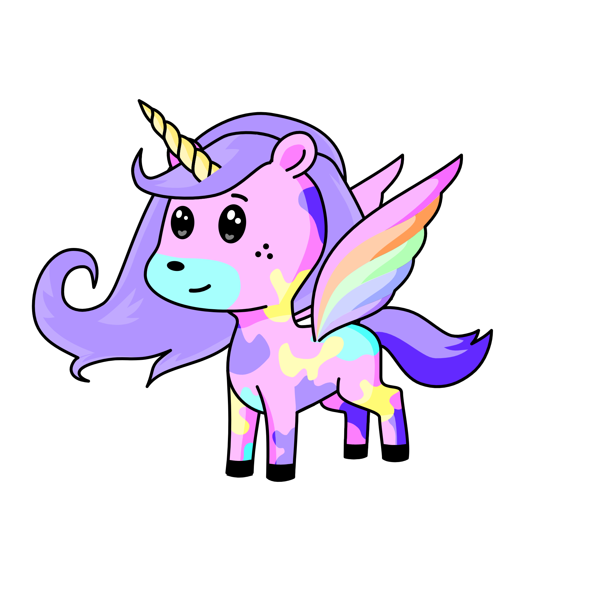 rain bow, the unicorn