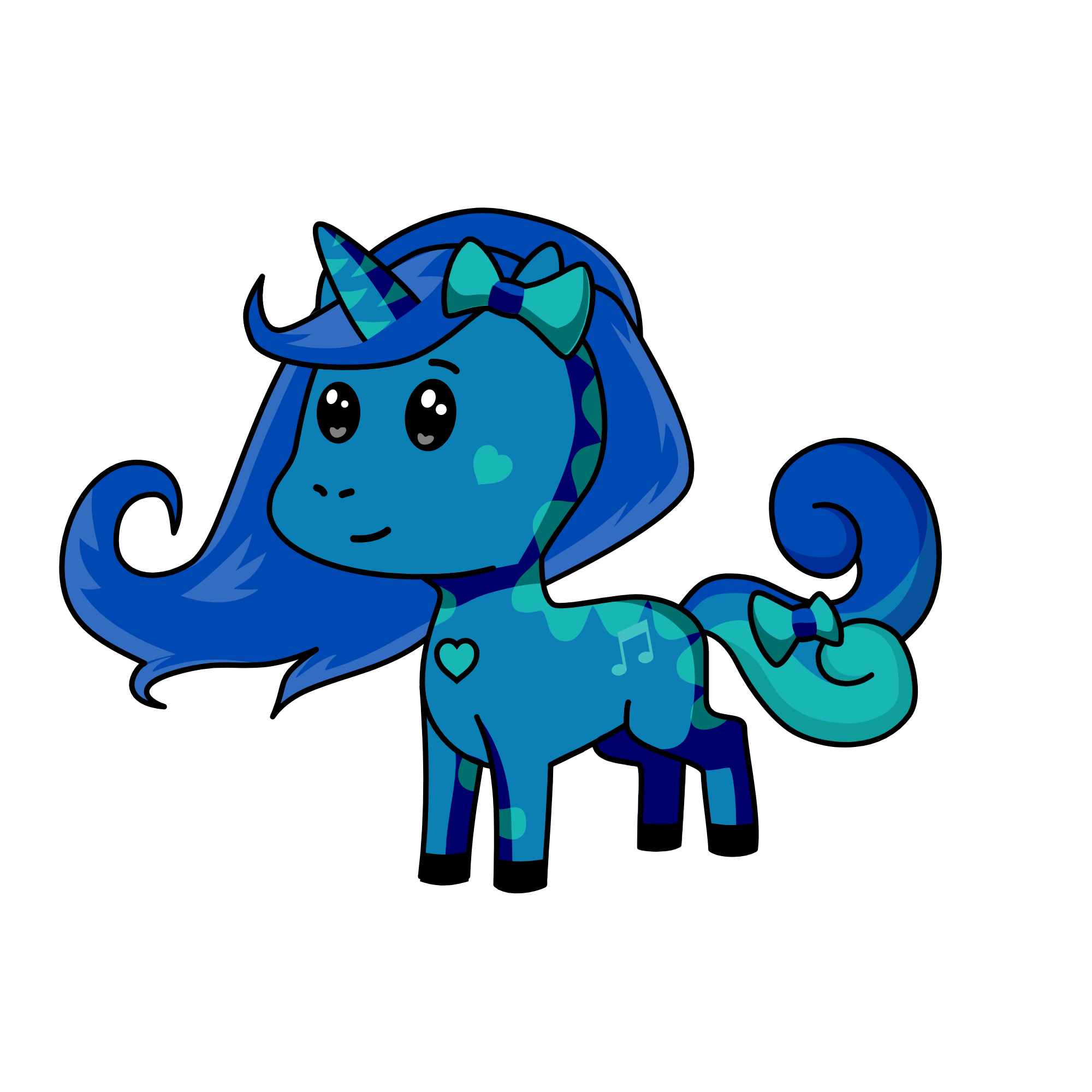 Blue, the unicorn