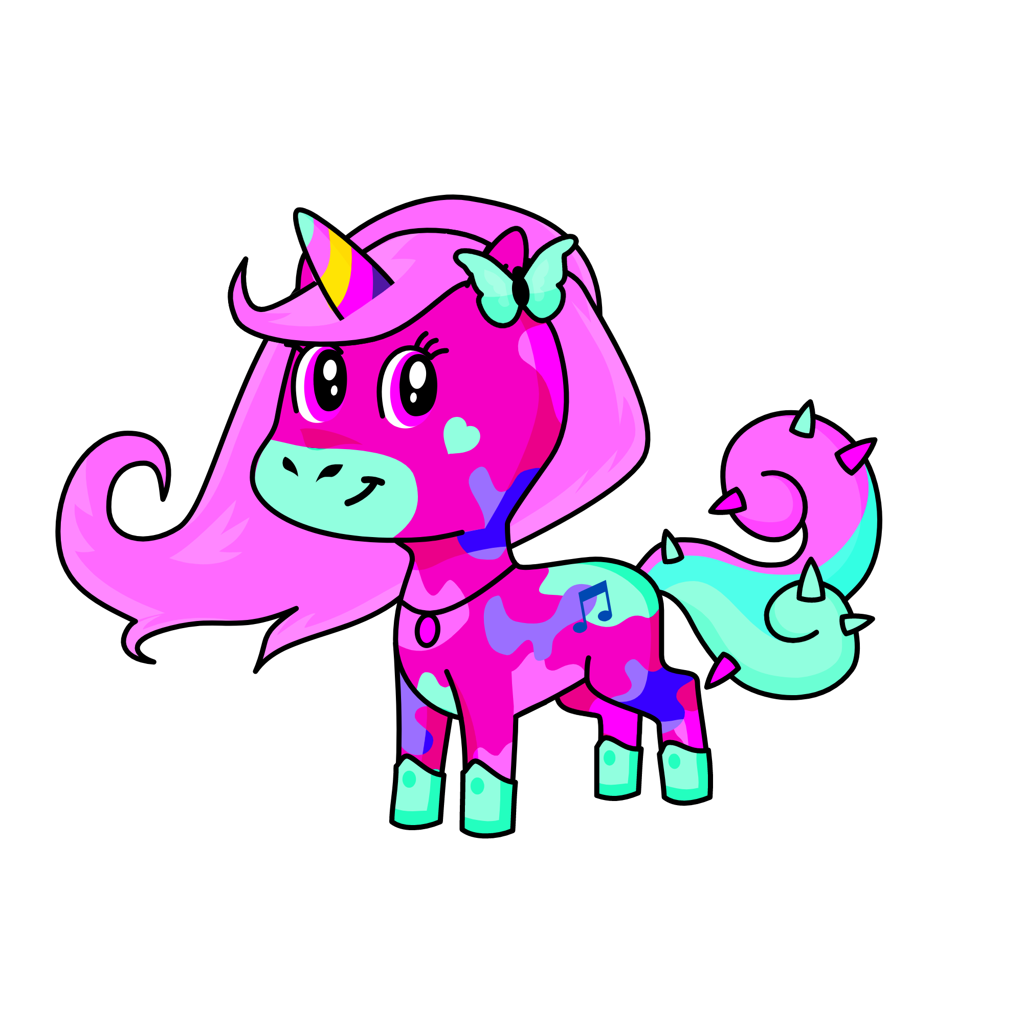 rain  bow, the unicorn