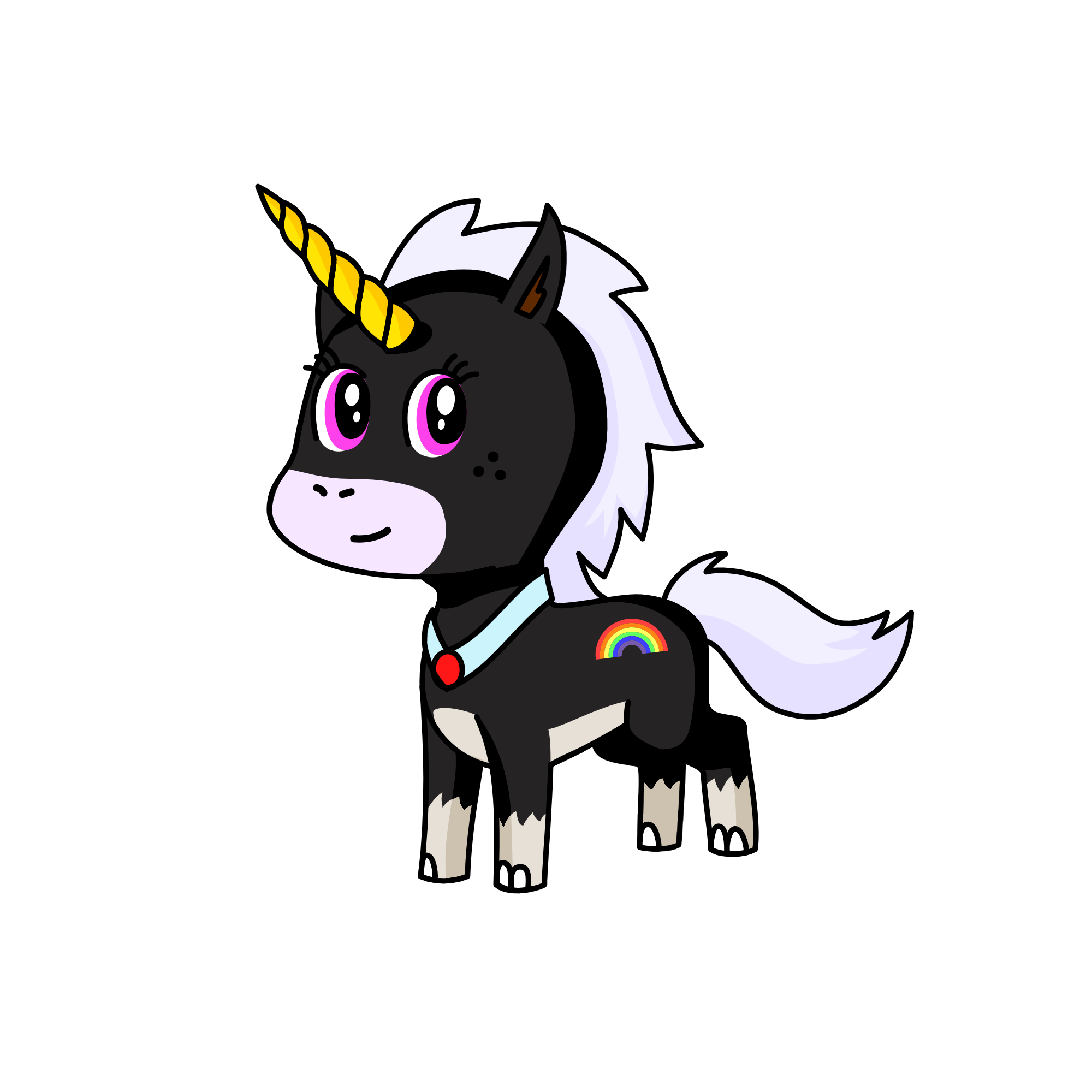 Blacky, the unicorn