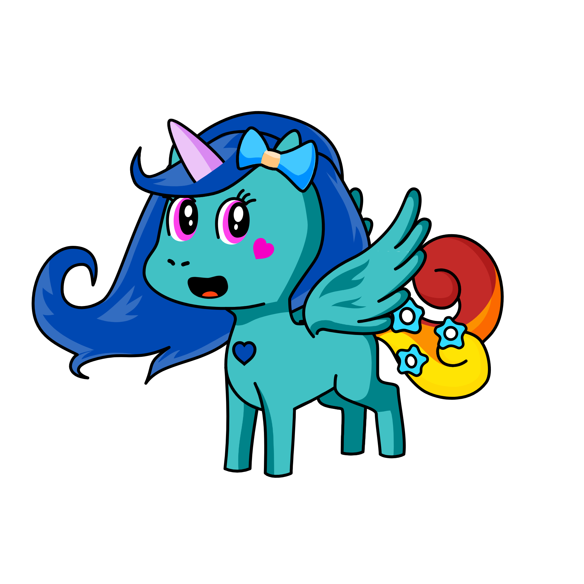 Rainbow dash , the unicorn
