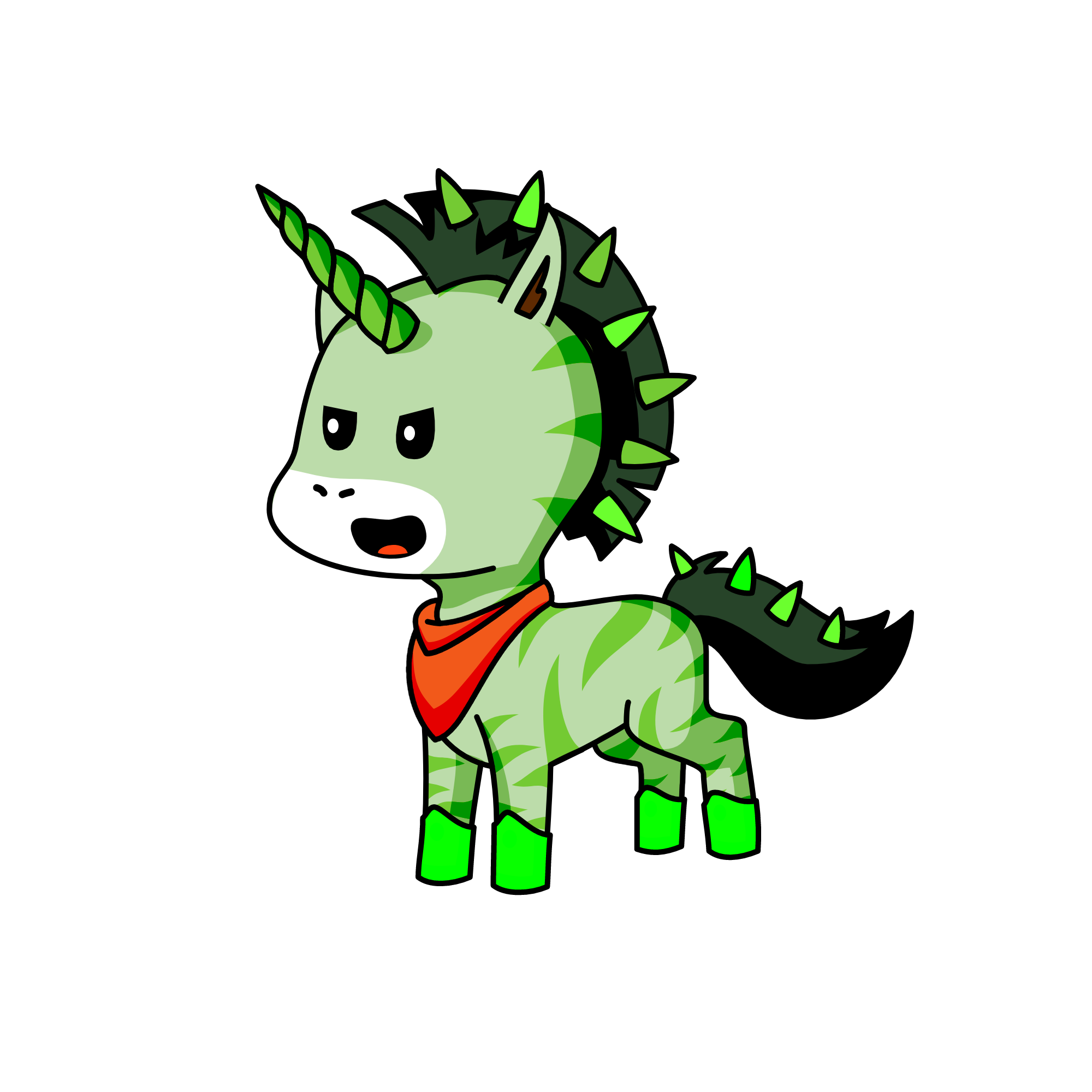 Greeny, the unicorn