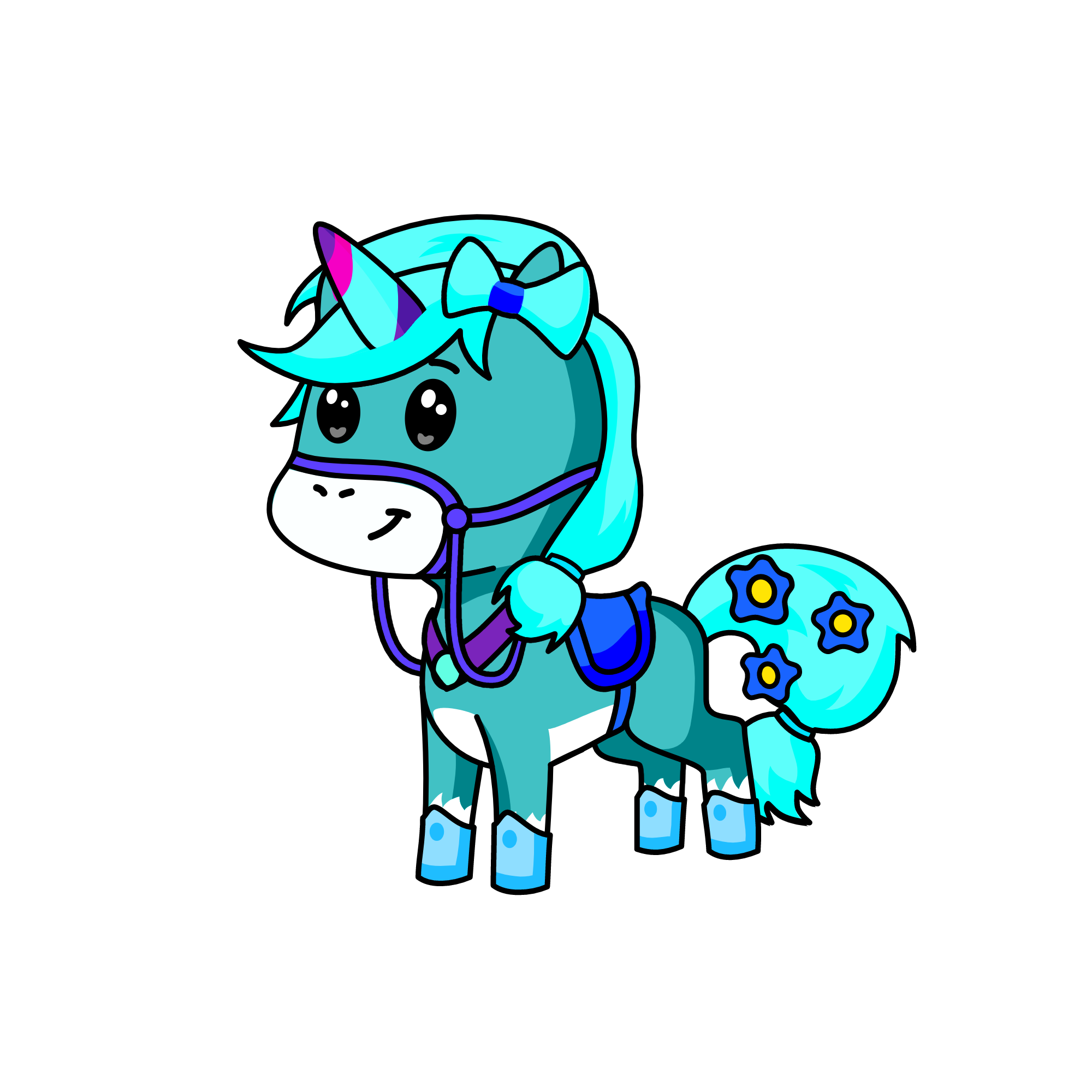Snowy Bluey, the unicorn