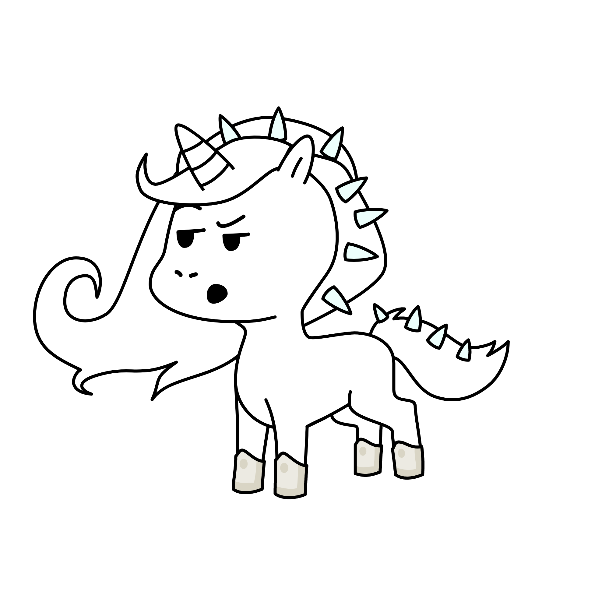 white, the unicorn