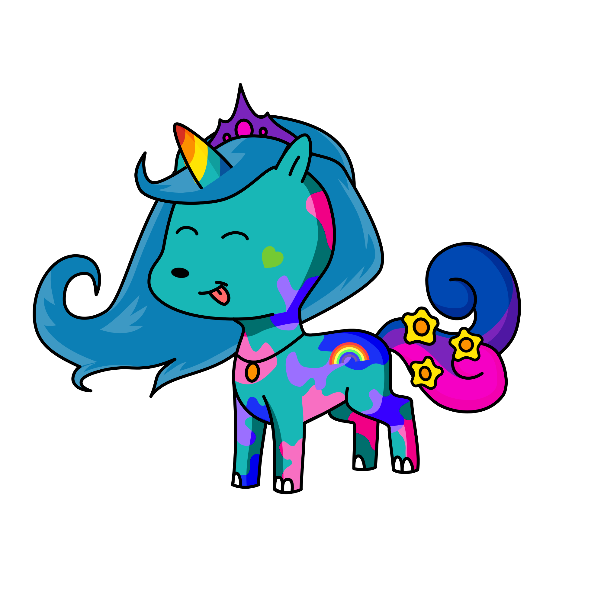 Rainbow the princess of the golden flowers 🌺 🌸 💐 🌈 👑 , the unicorn