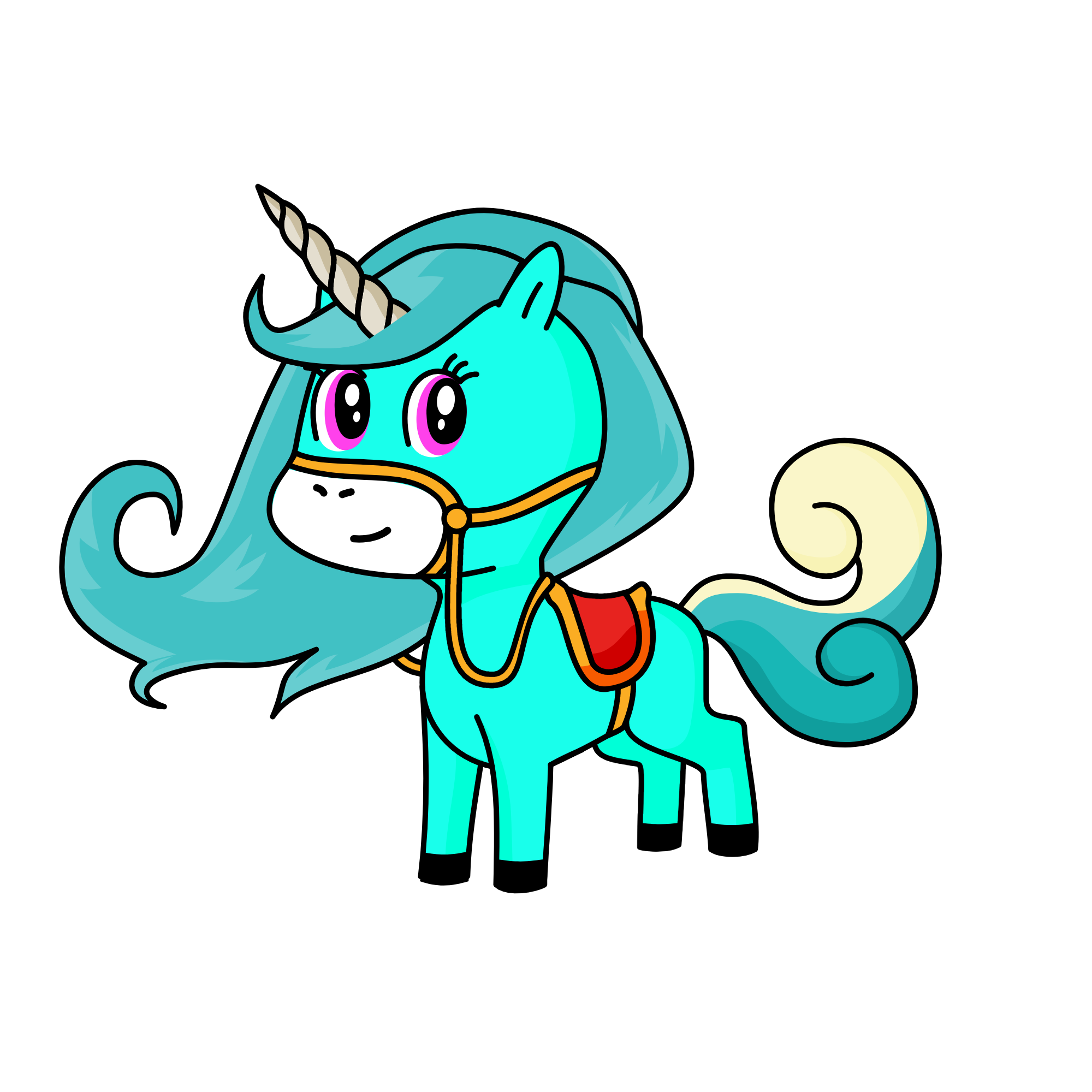 Blue, the unicorn