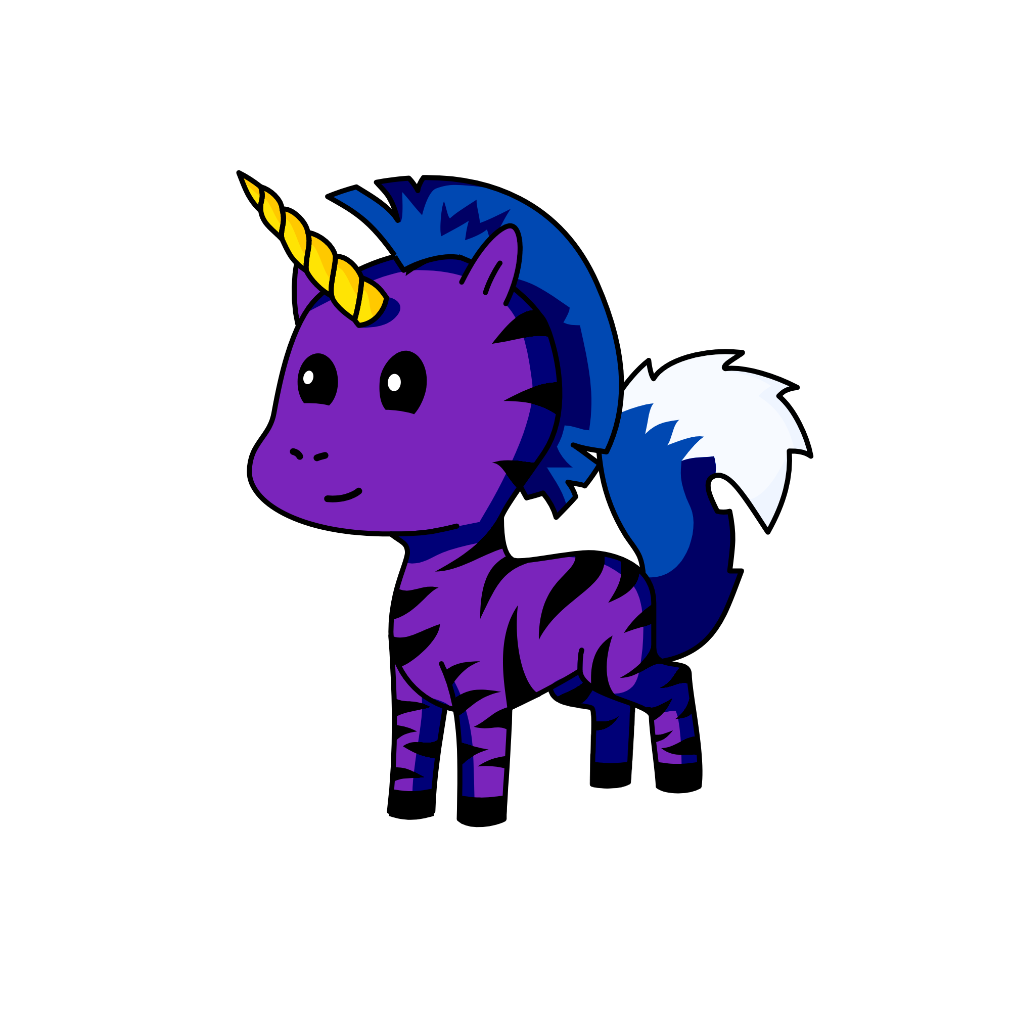 purple tiger, the unicorn