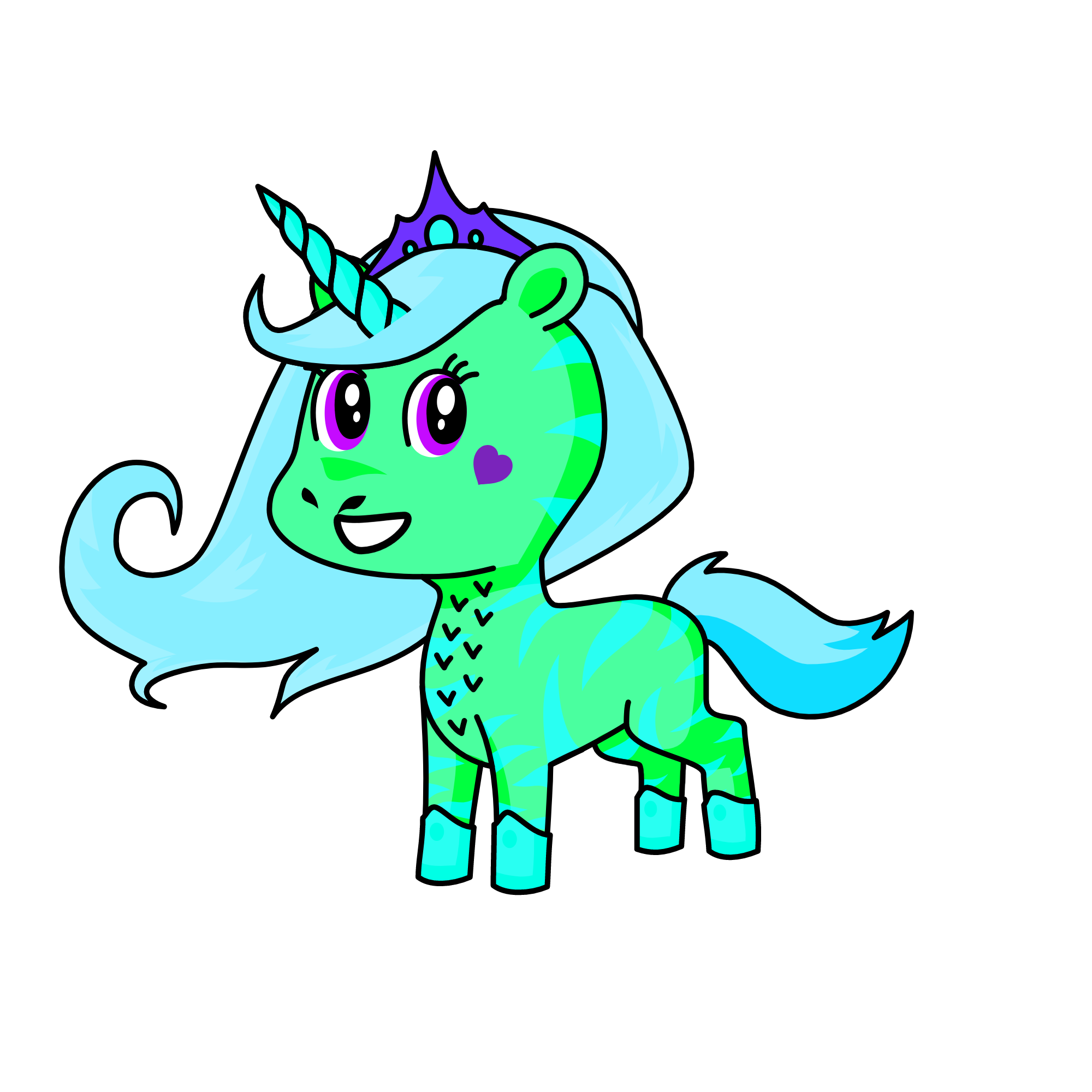 la reine des bleue, the unicorn