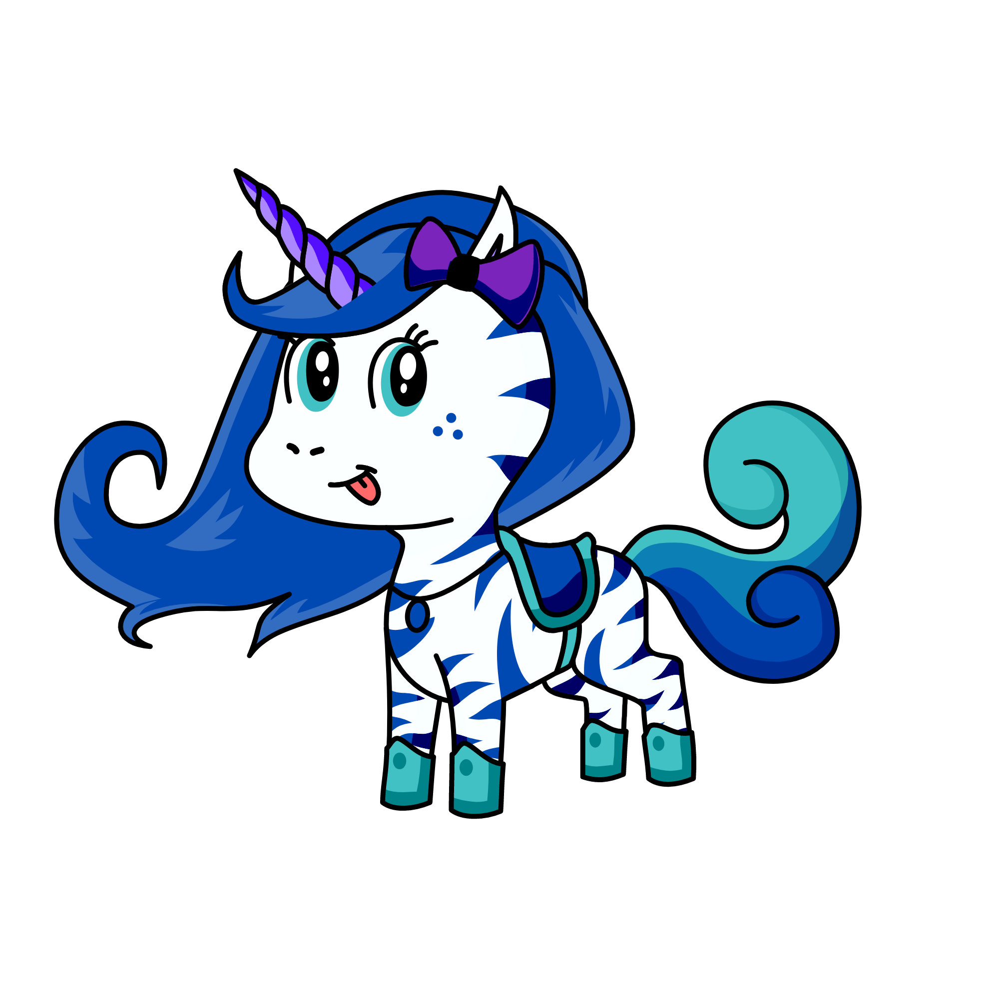 Blue, the unicorn