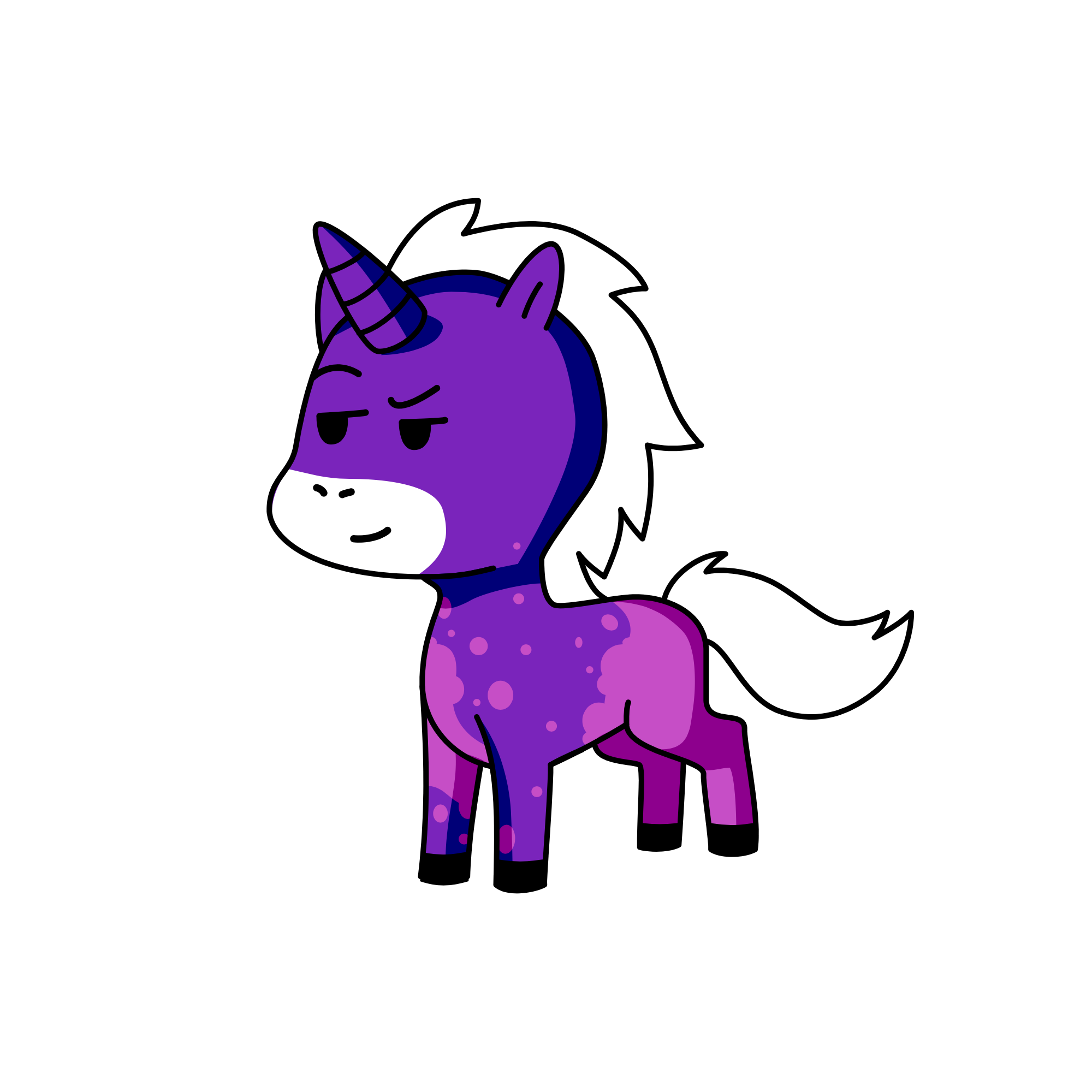 :):);)'), the unicorn