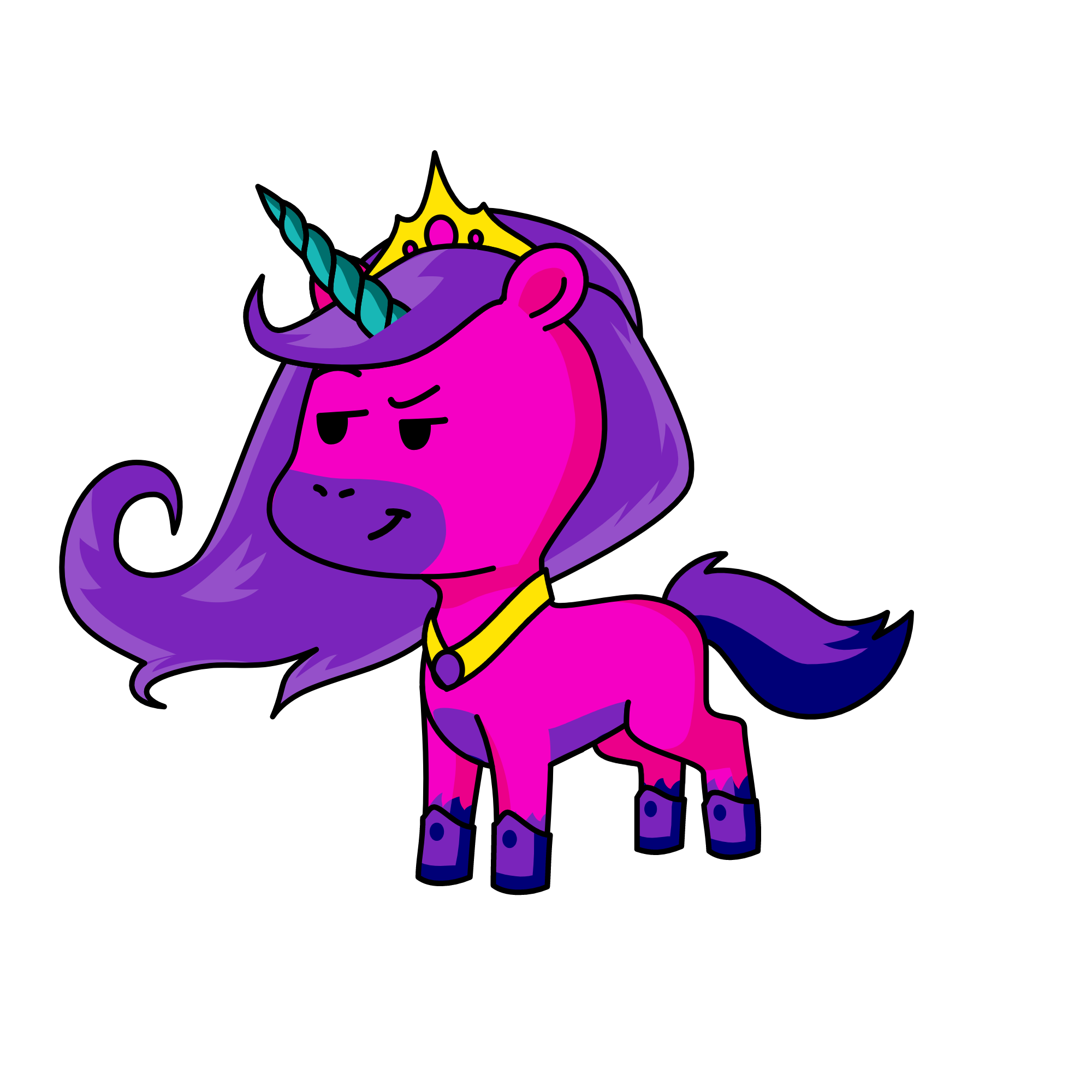The evil queen, the unicorn