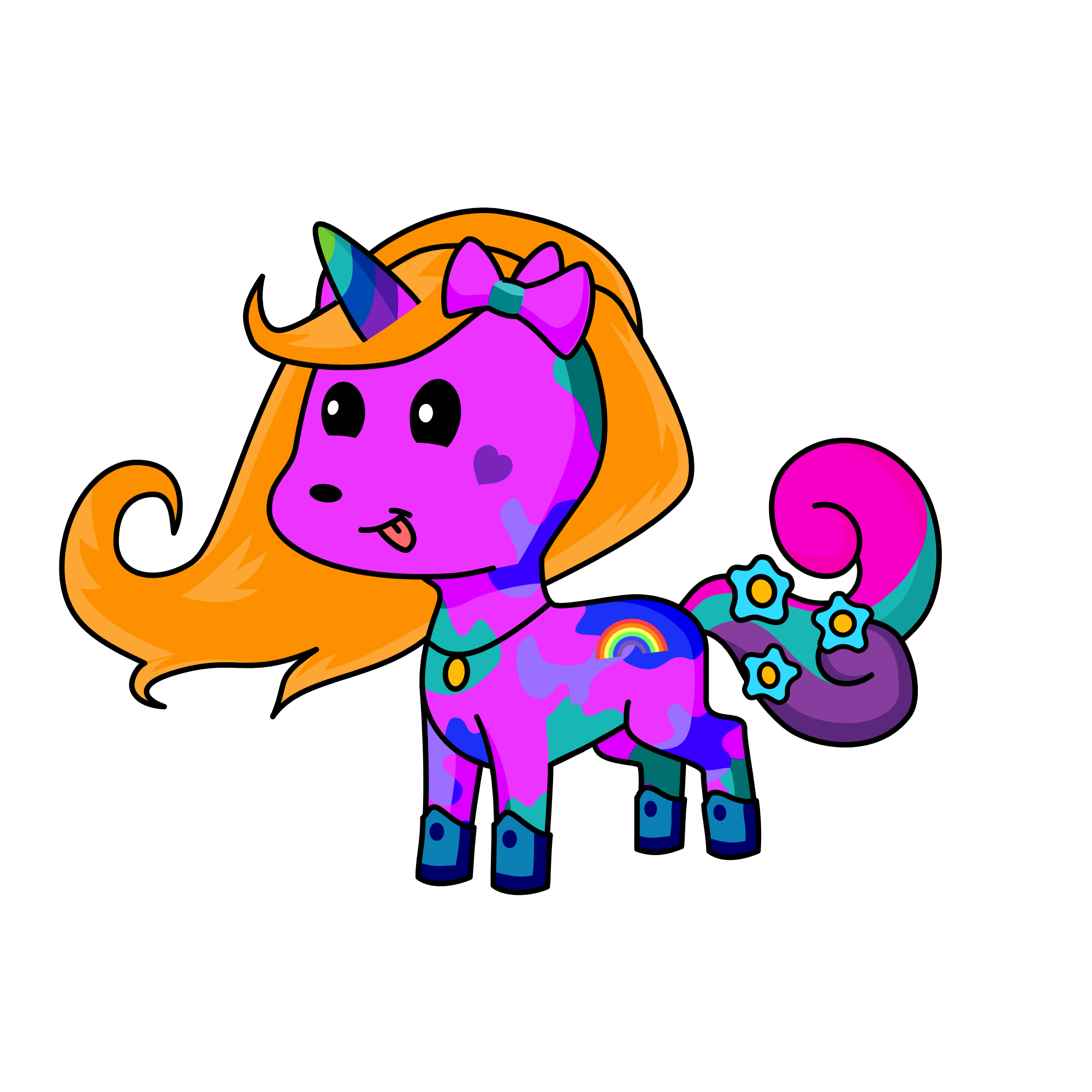 Hailey the queen of the magic rainbows , the unicorn