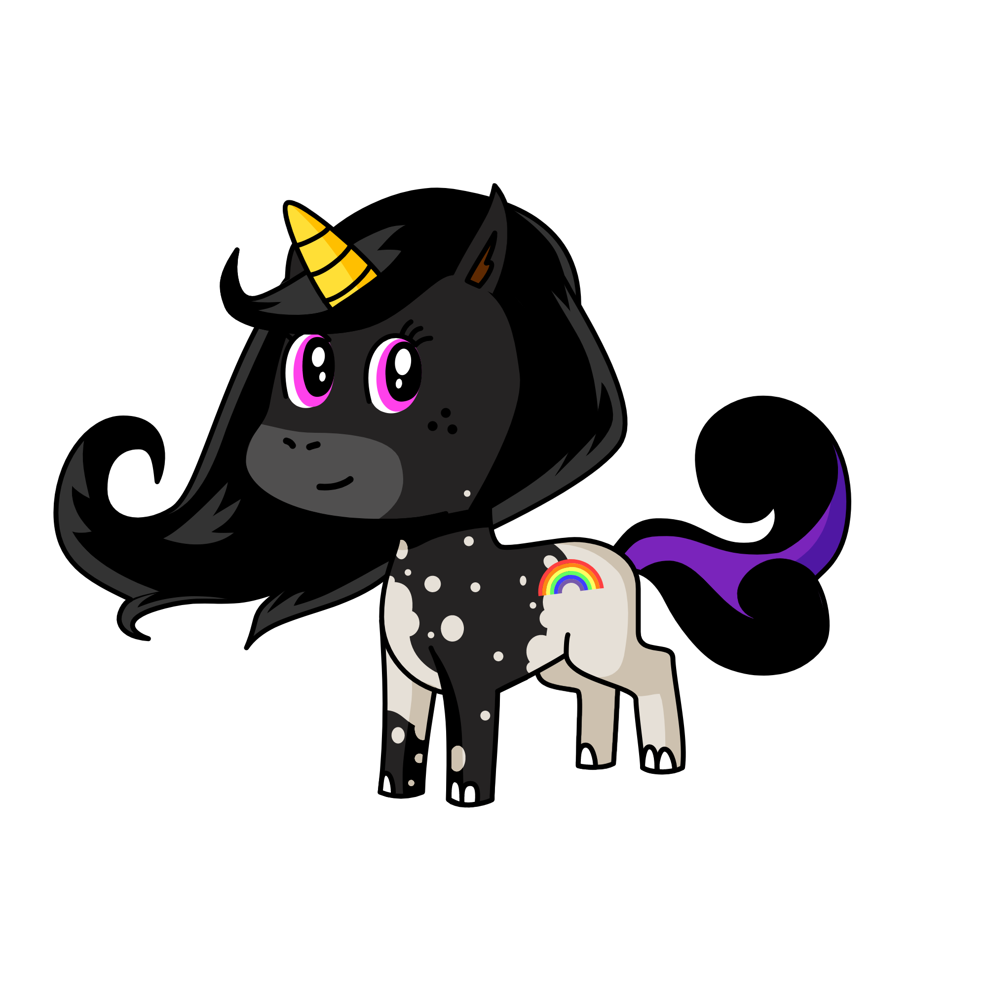 black, the unicorn