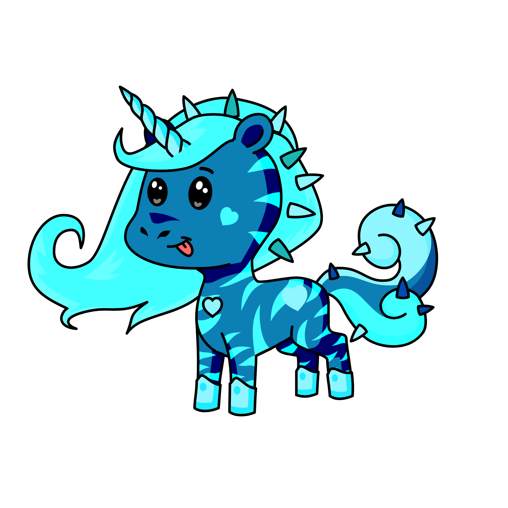 blue, the unicorn