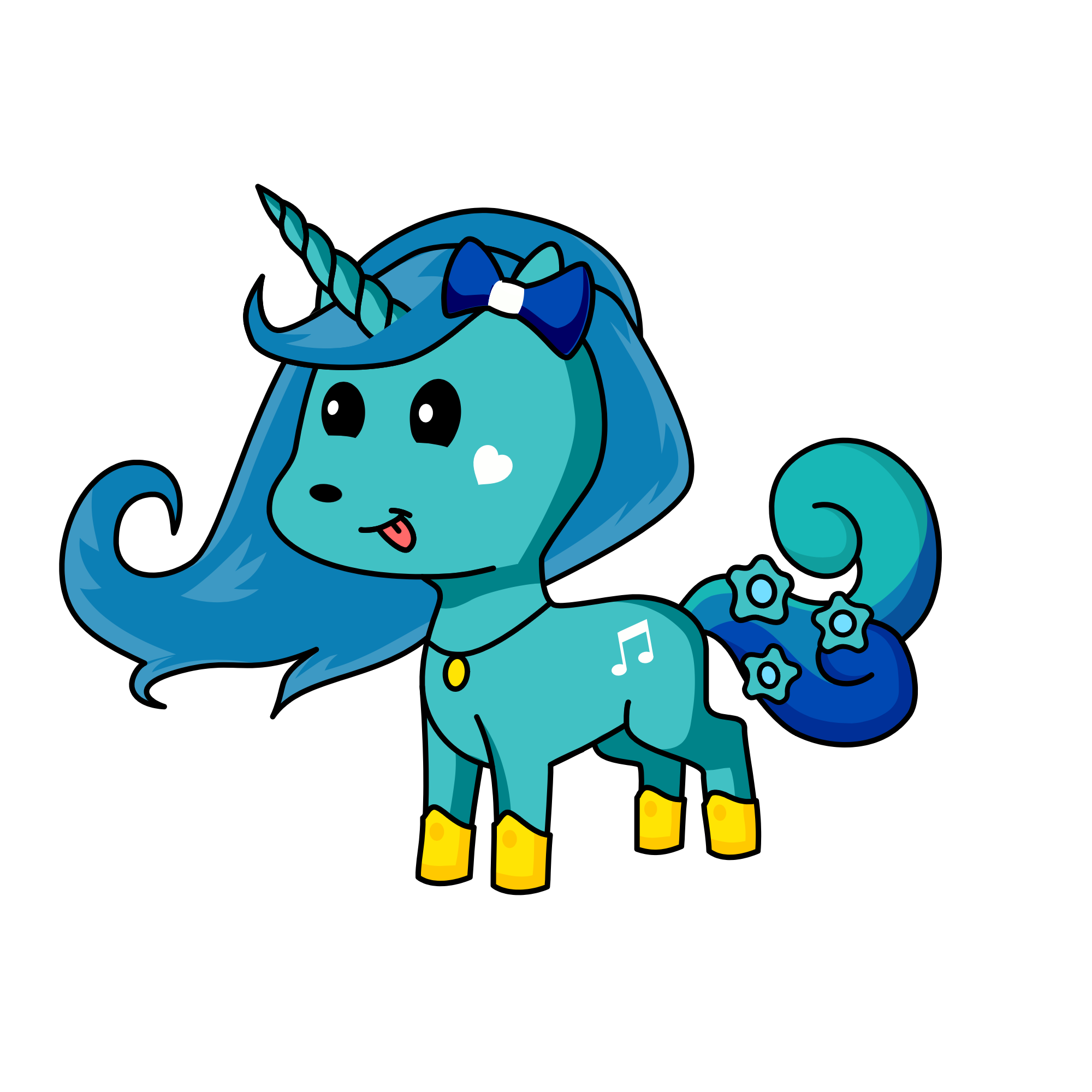 Winter snow, the unicorn
