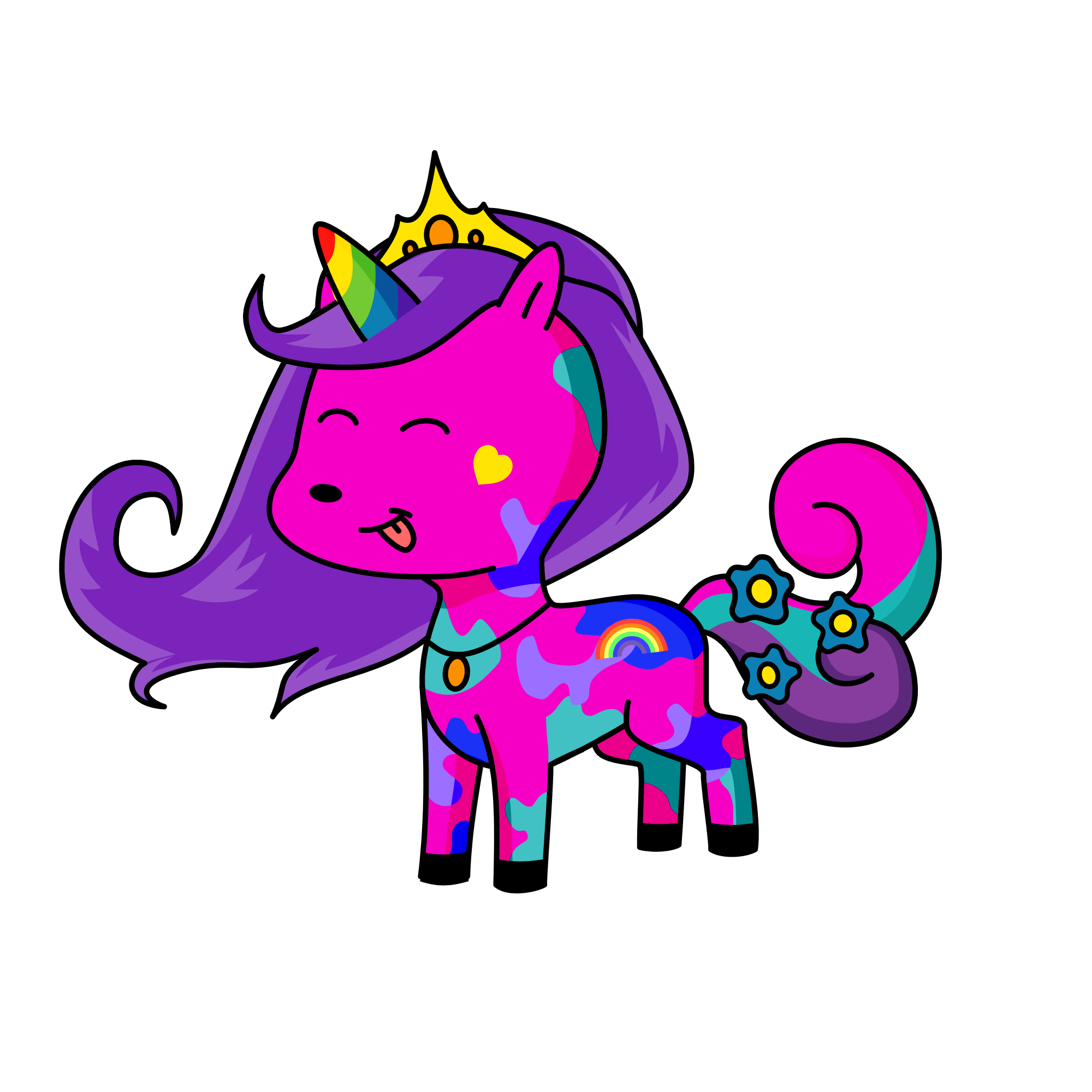 Anna the princess of the beautiful prancing unicorns , the unicorn