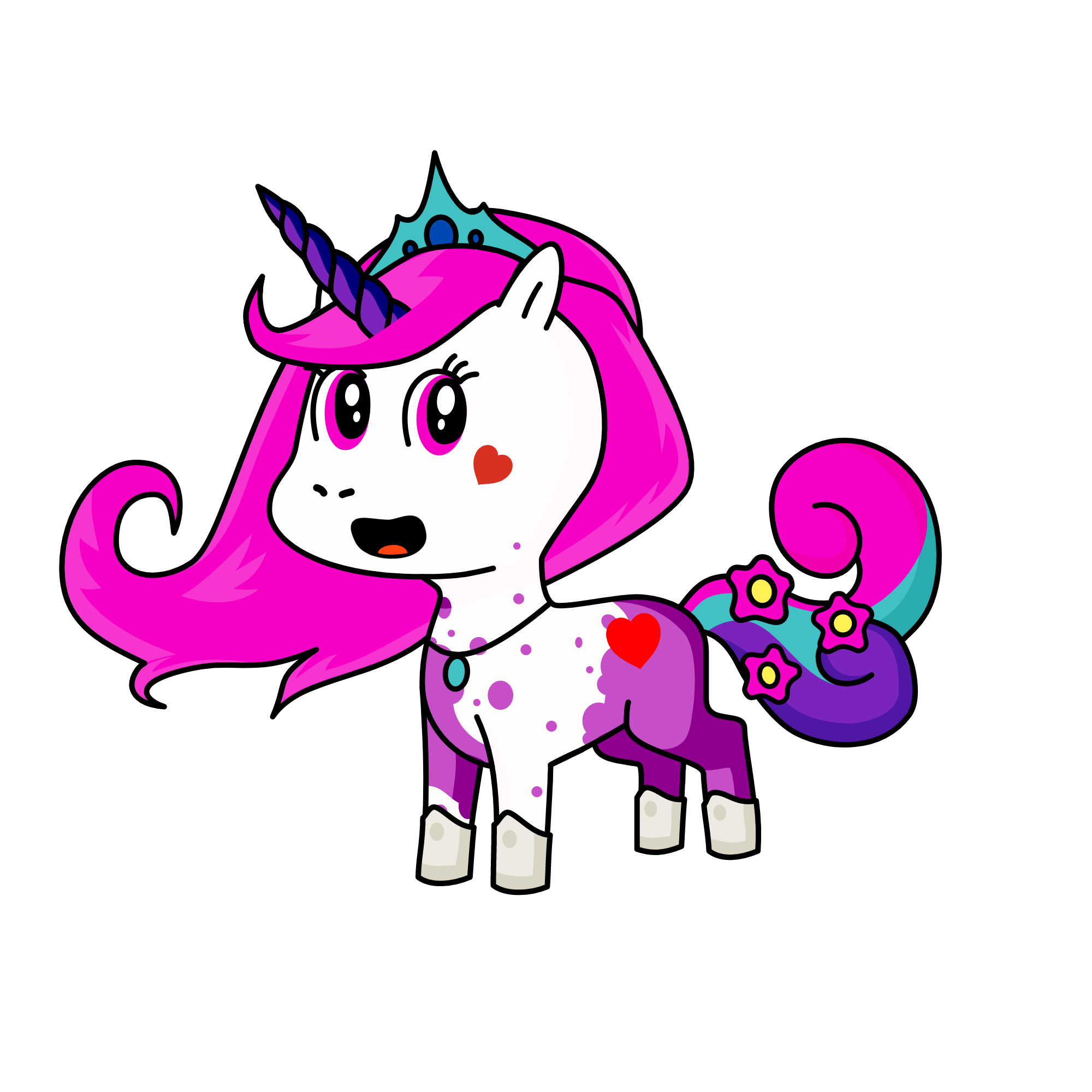 Princess love pinky, the unicorn