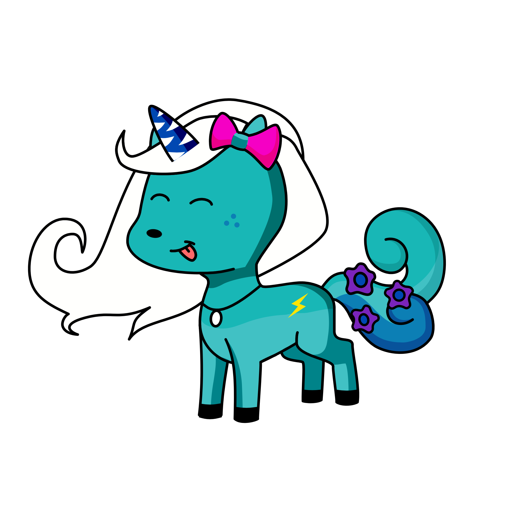 Snow fall, the unicorn