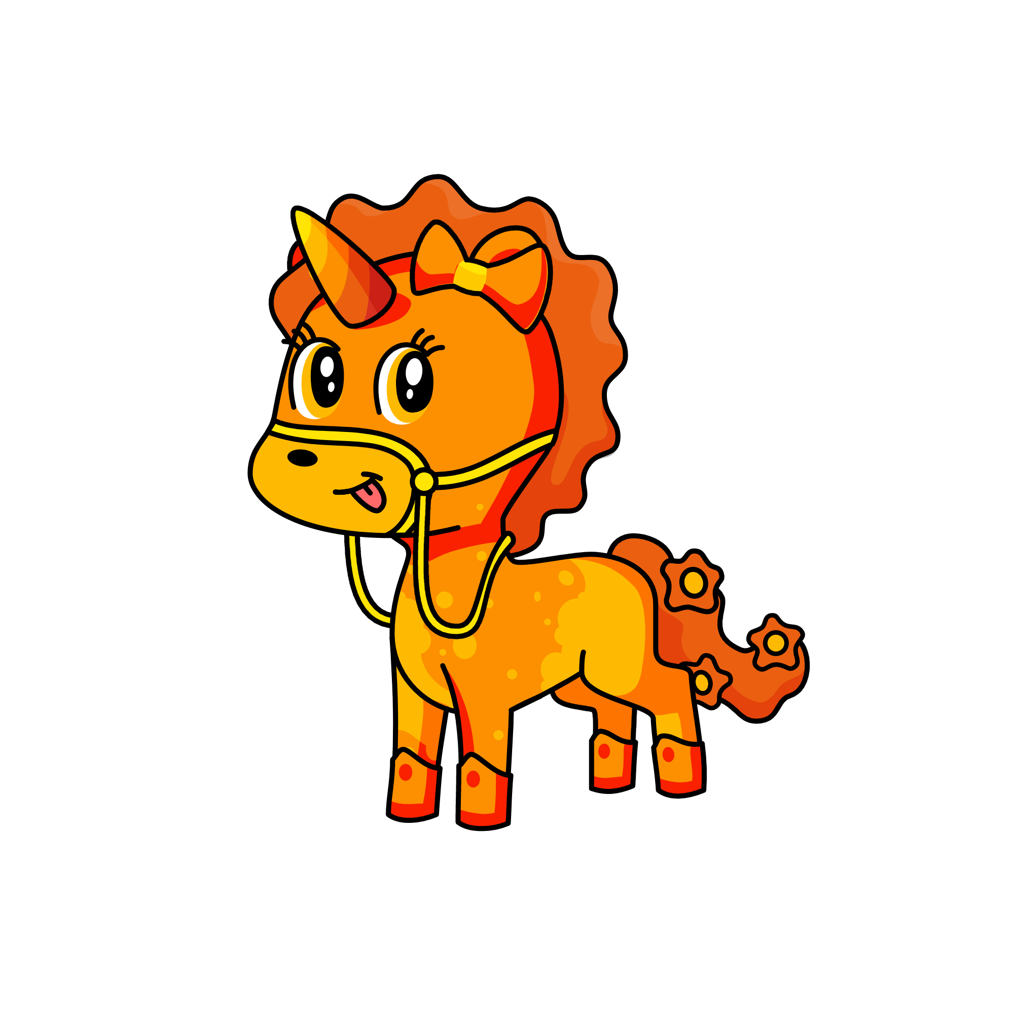 orange, the unicorn