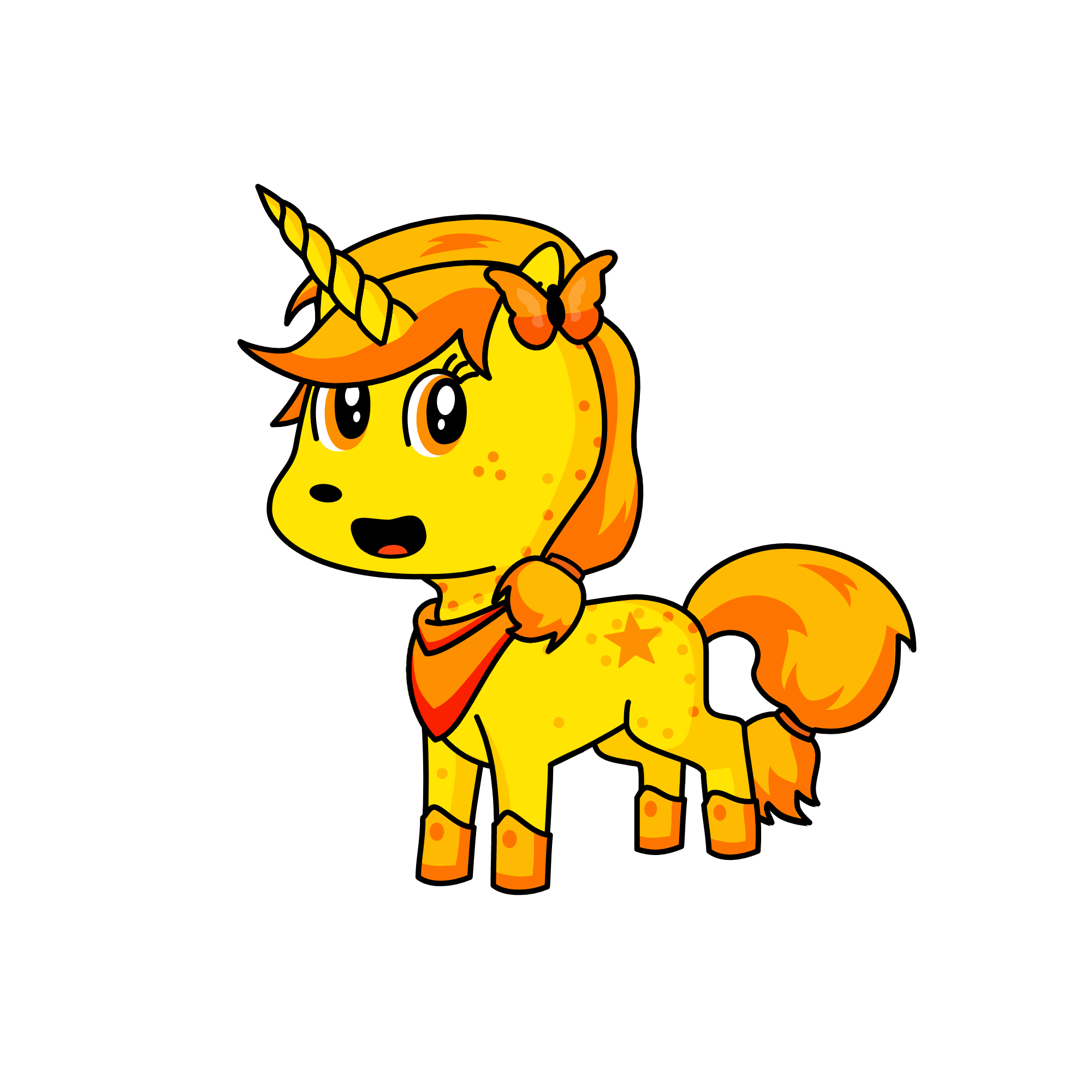 Yellow, the unicorn