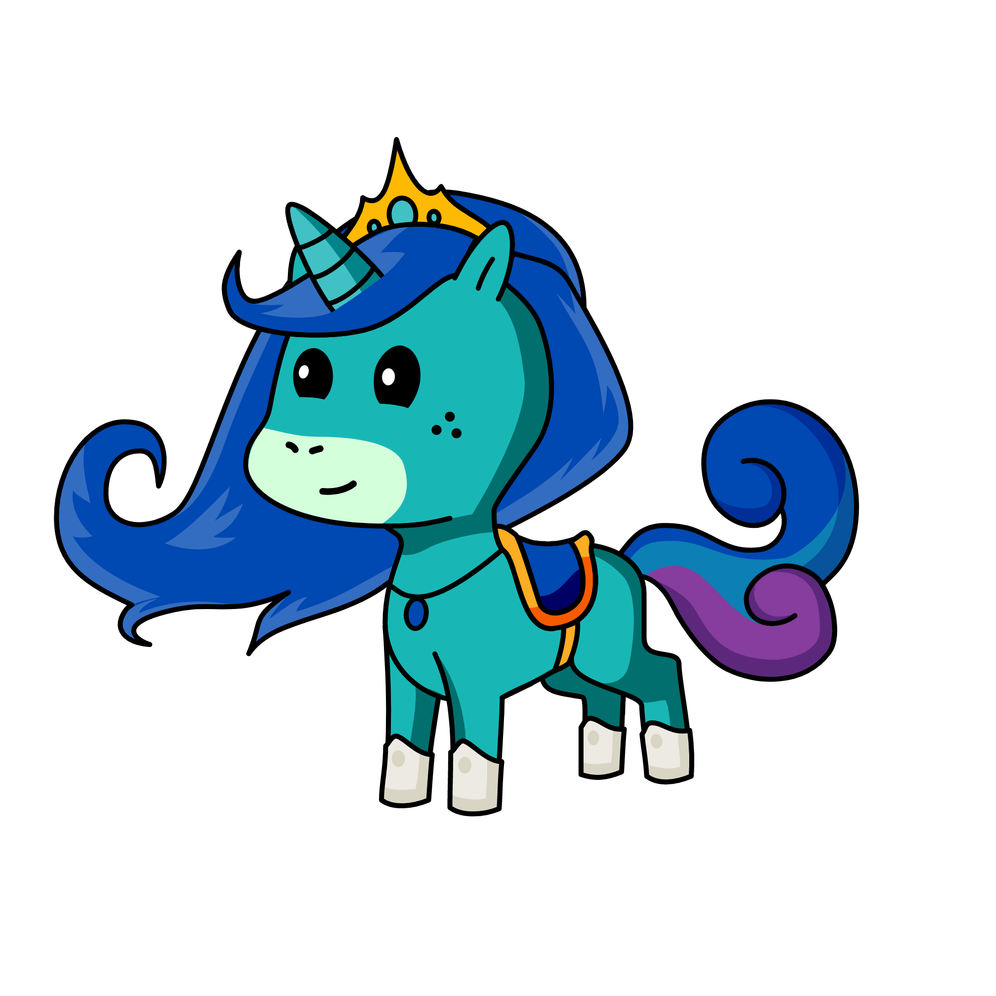 blue, the unicorn