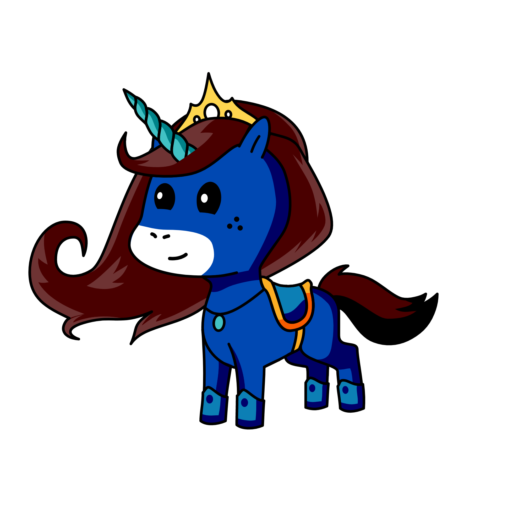 blue, the unicorn