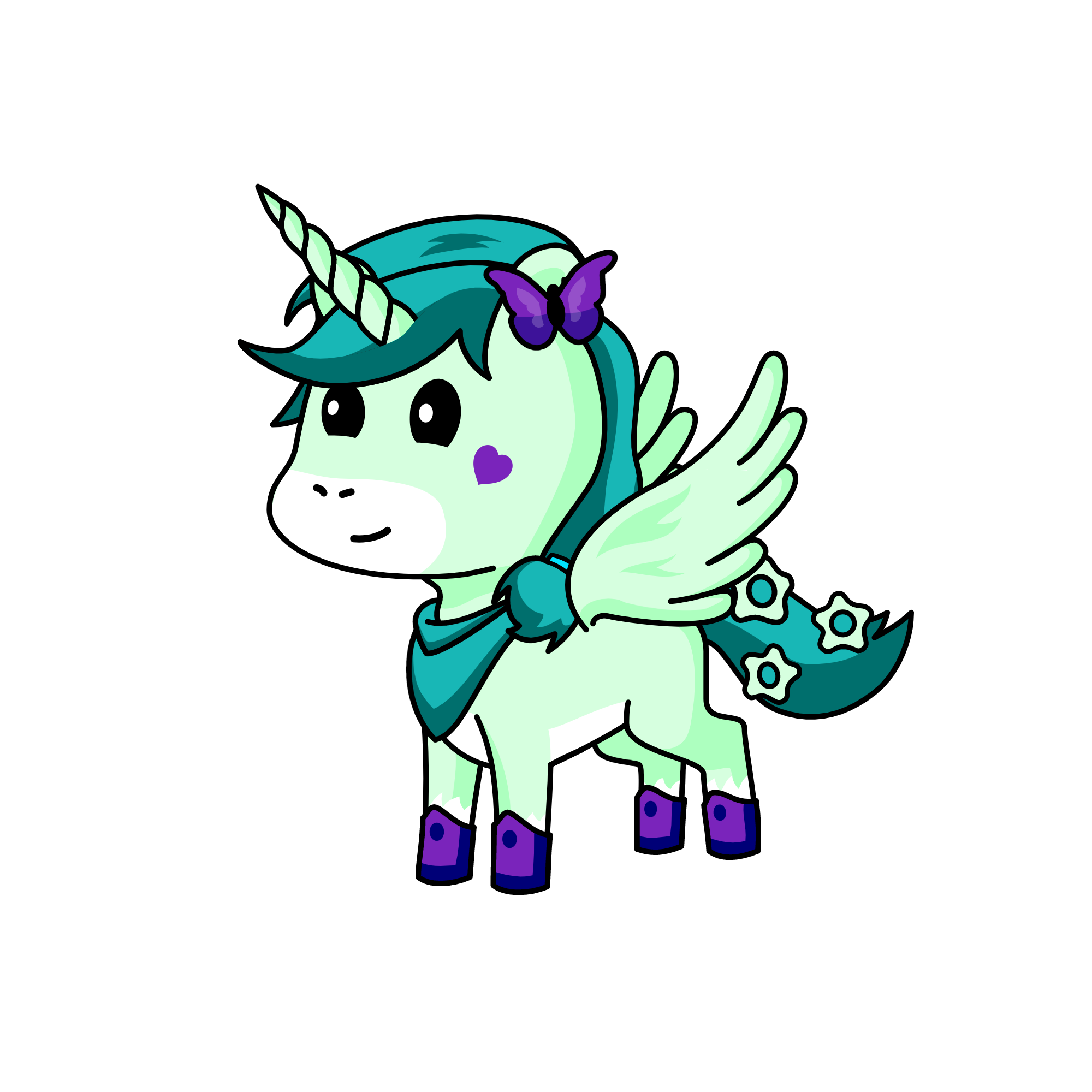 green apple, the unicorn
