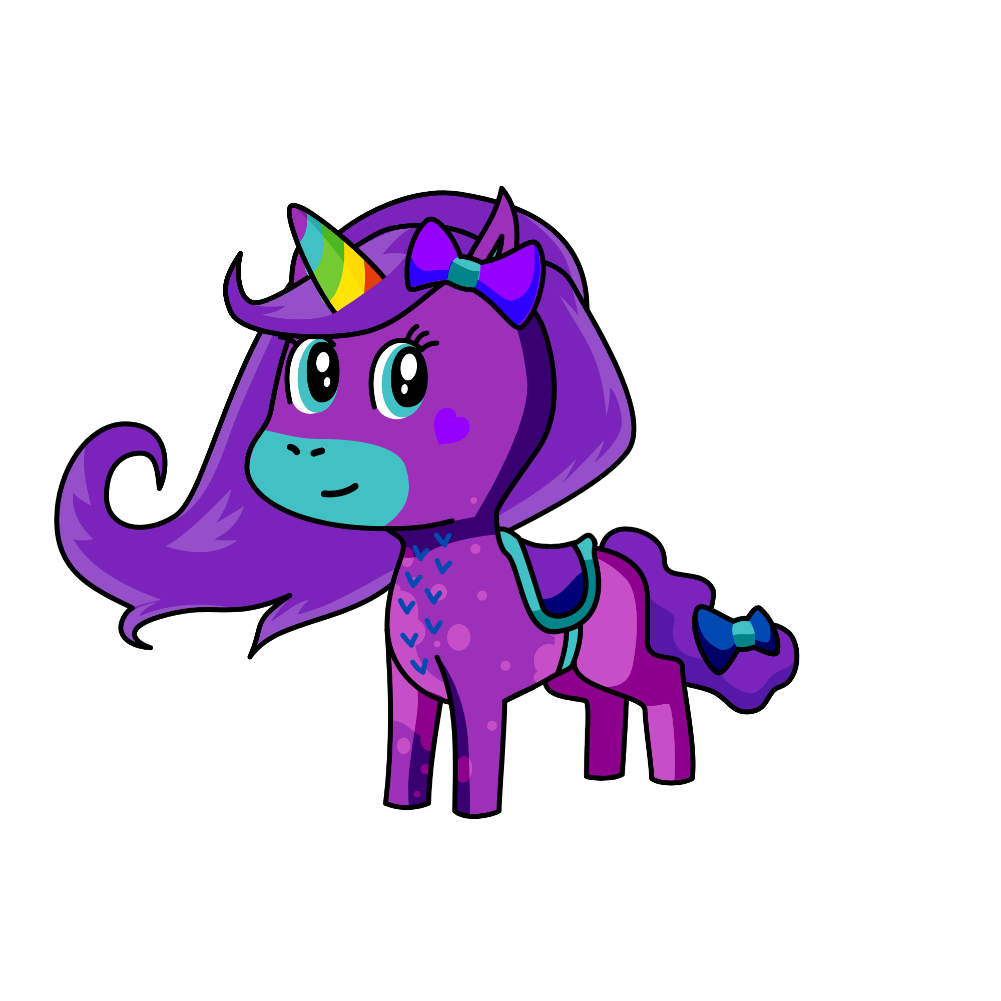purple sky, the unicorn