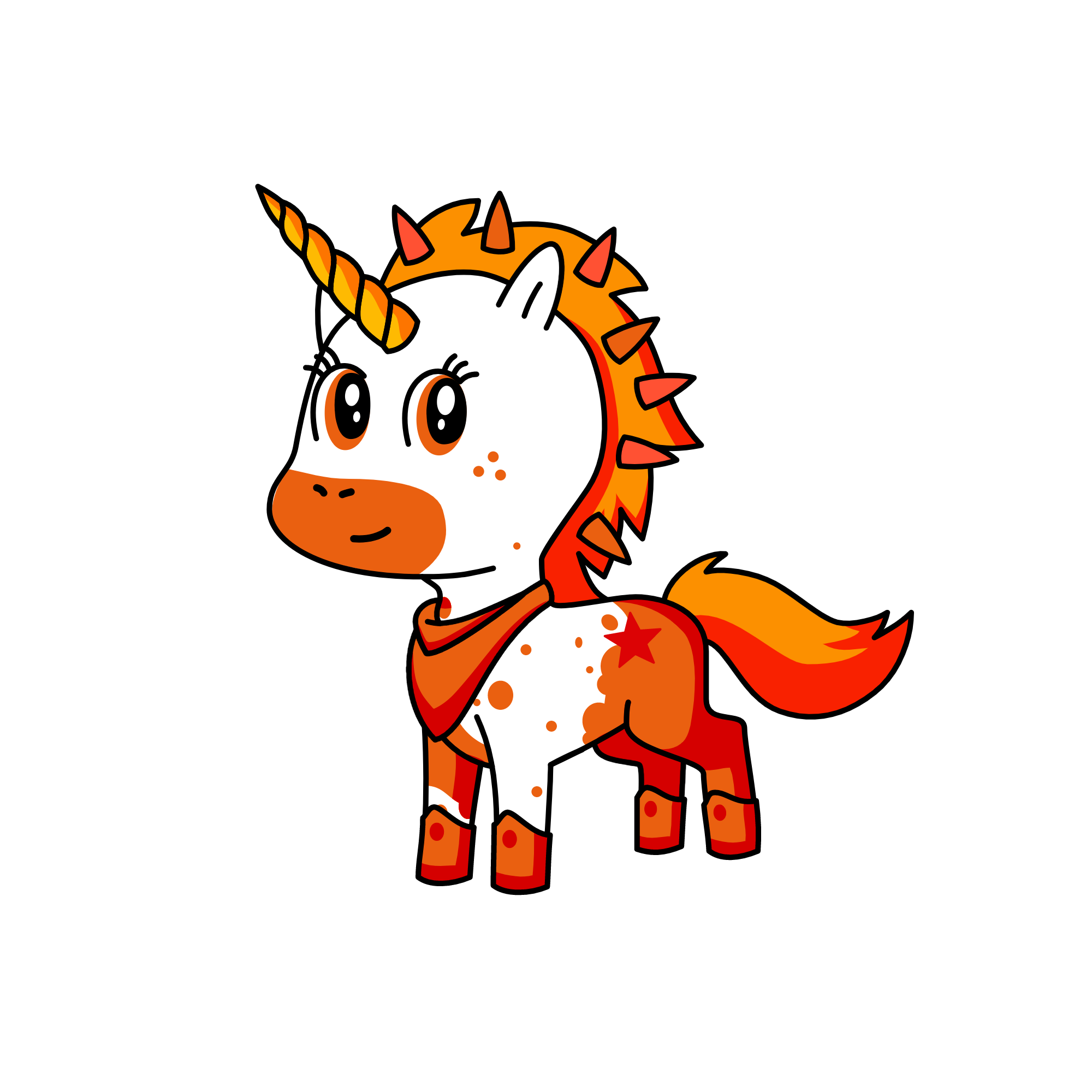 orange, the unicorn