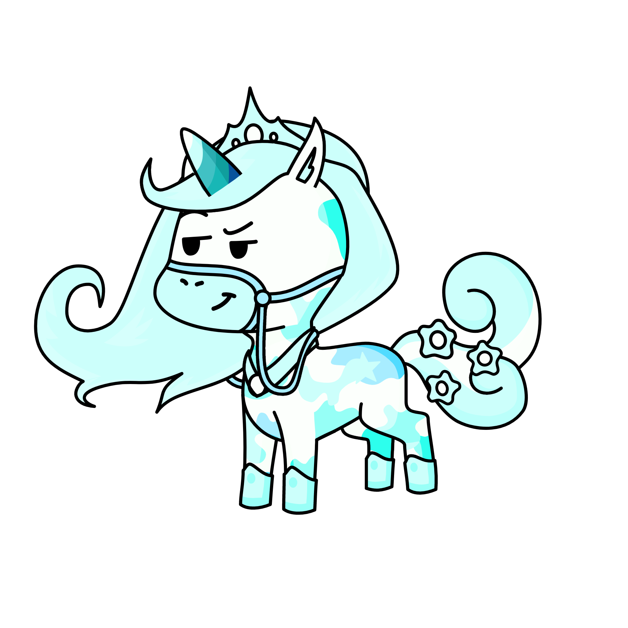 Blue withe, the unicorn