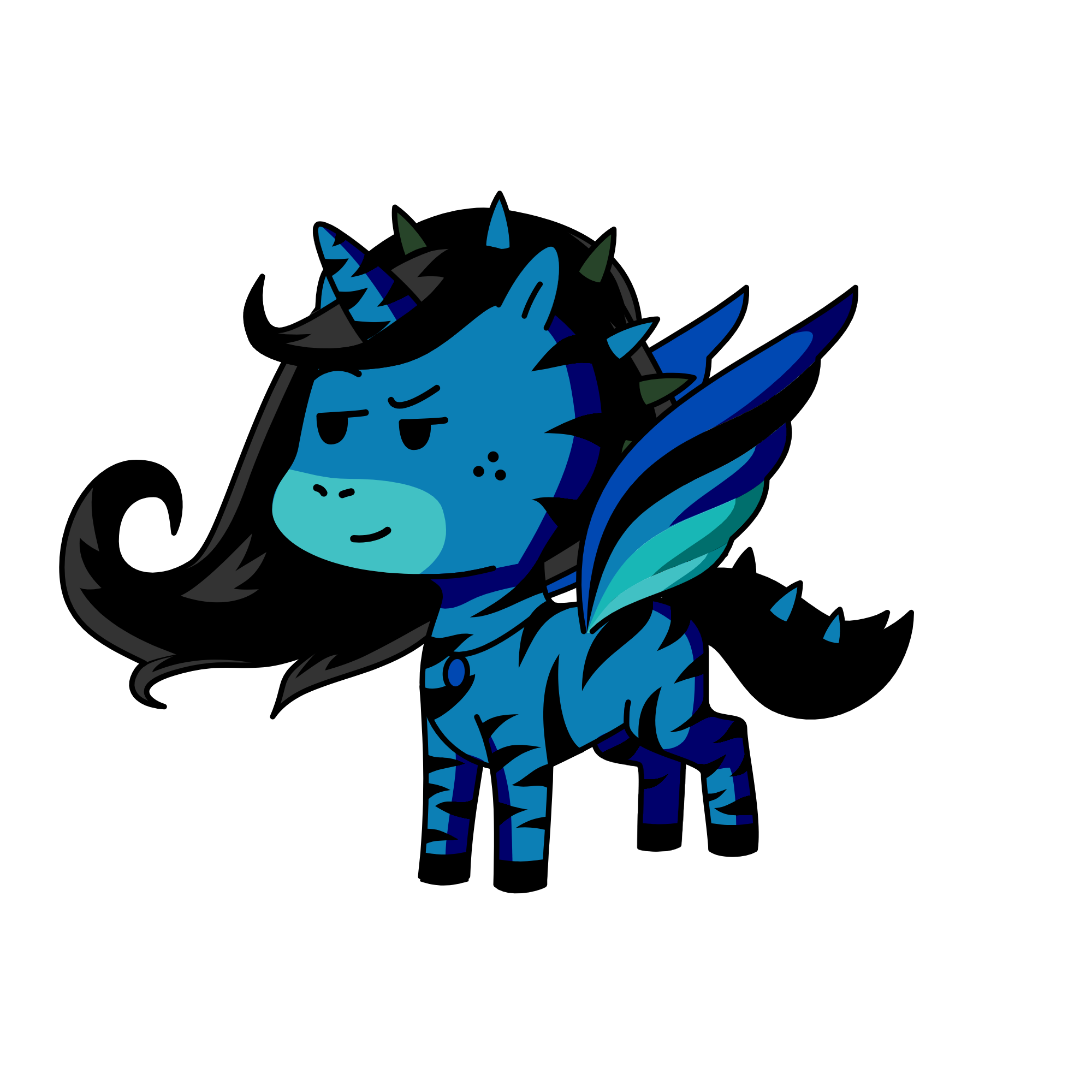 Snow blue, the unicorn