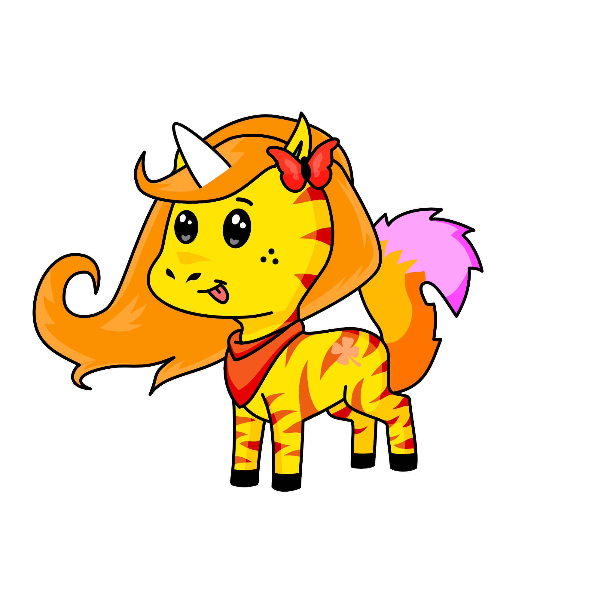Flamy Fireball, the unicorn