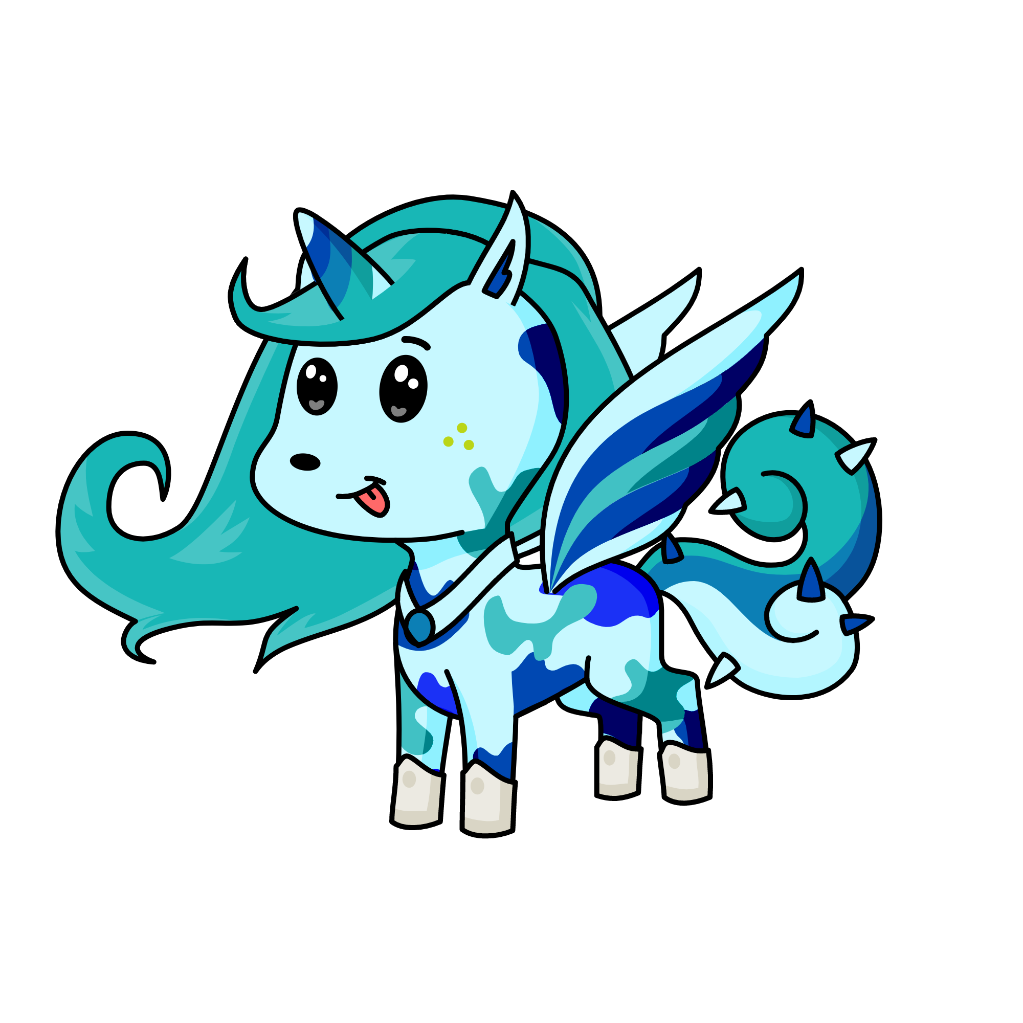 blue, the unicorn