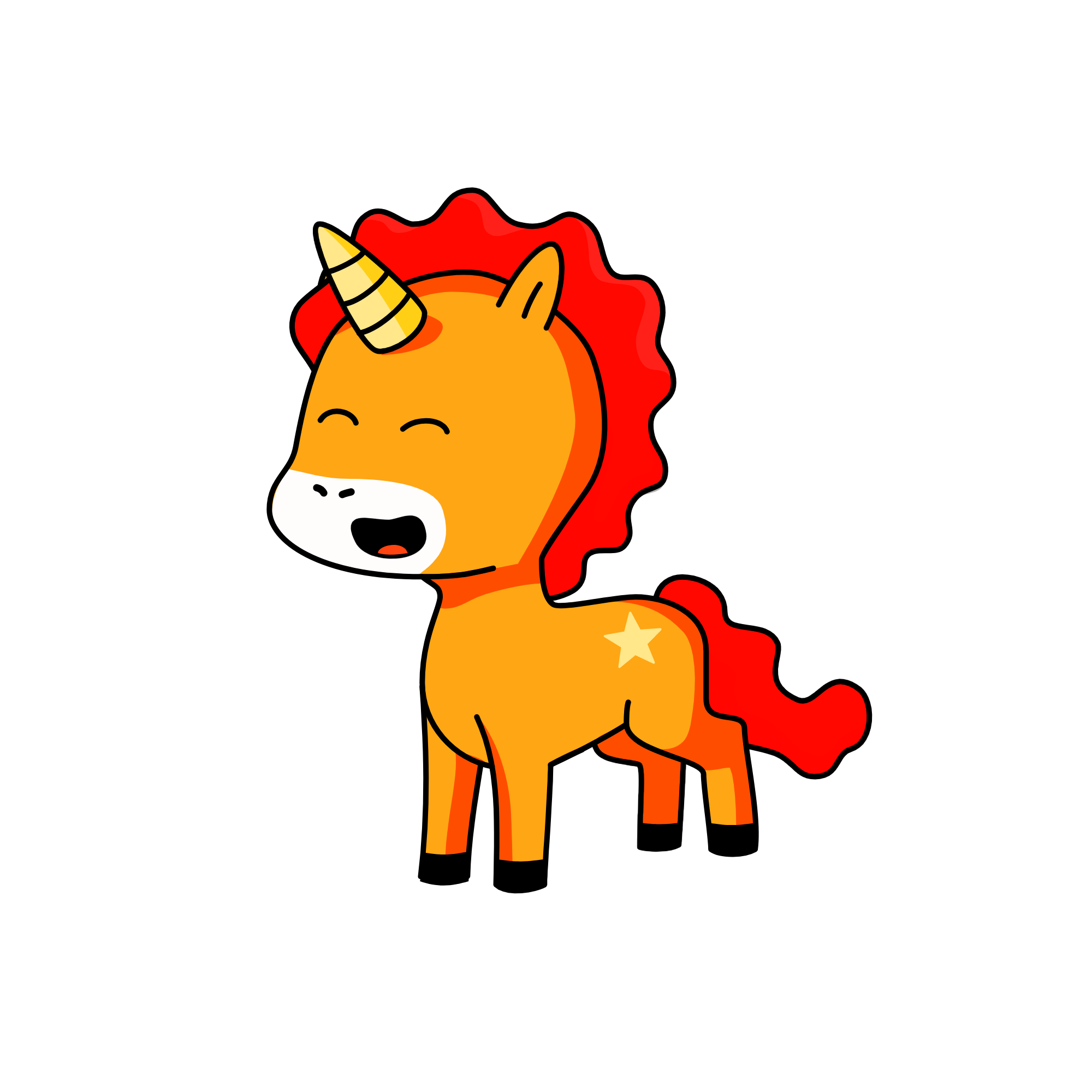Orangine, the unicorn