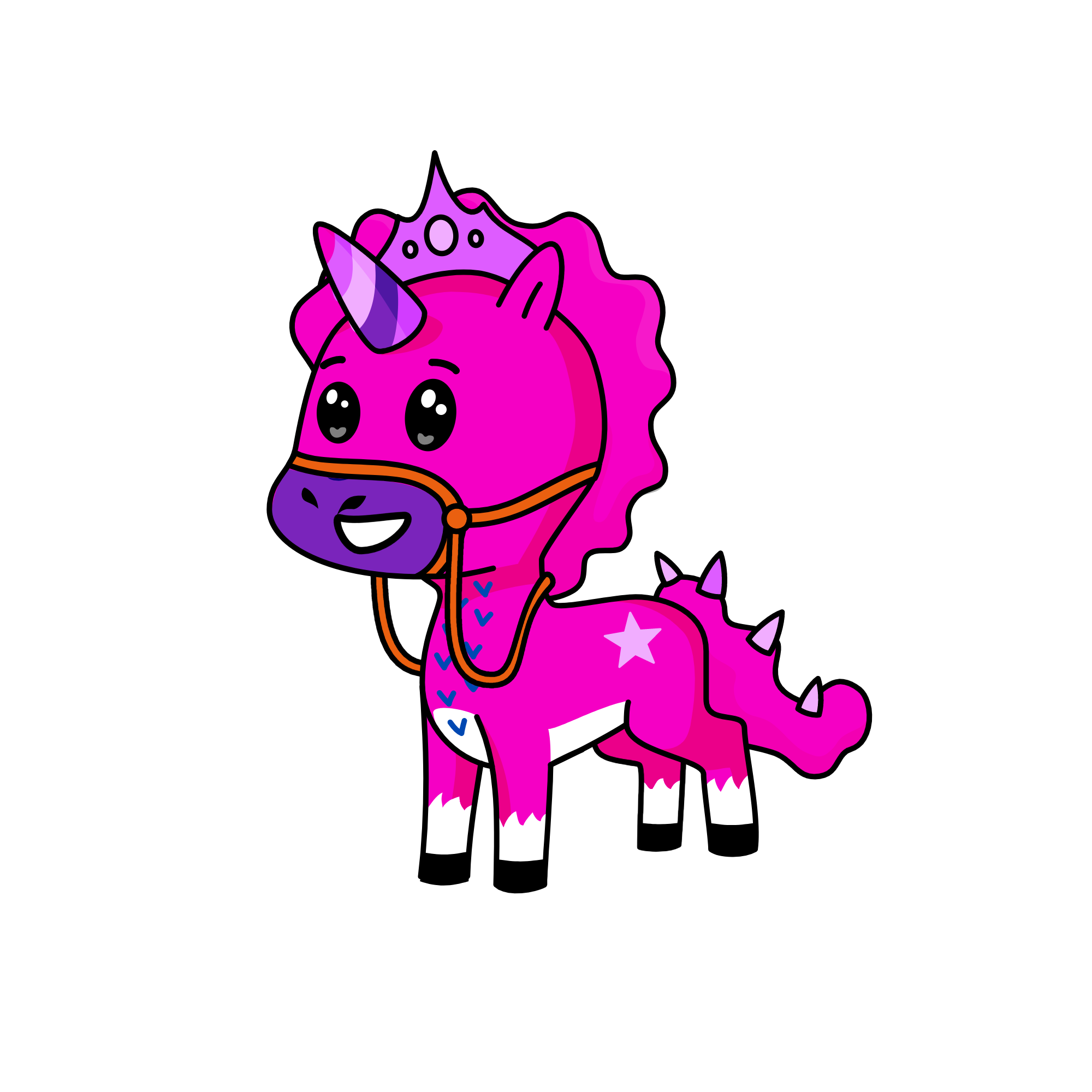 pinkey with a touch of purple, the unicorn