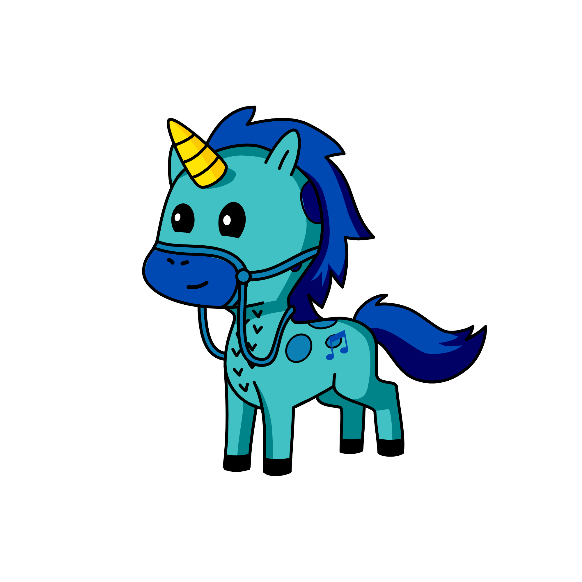 blauwe , the unicorn